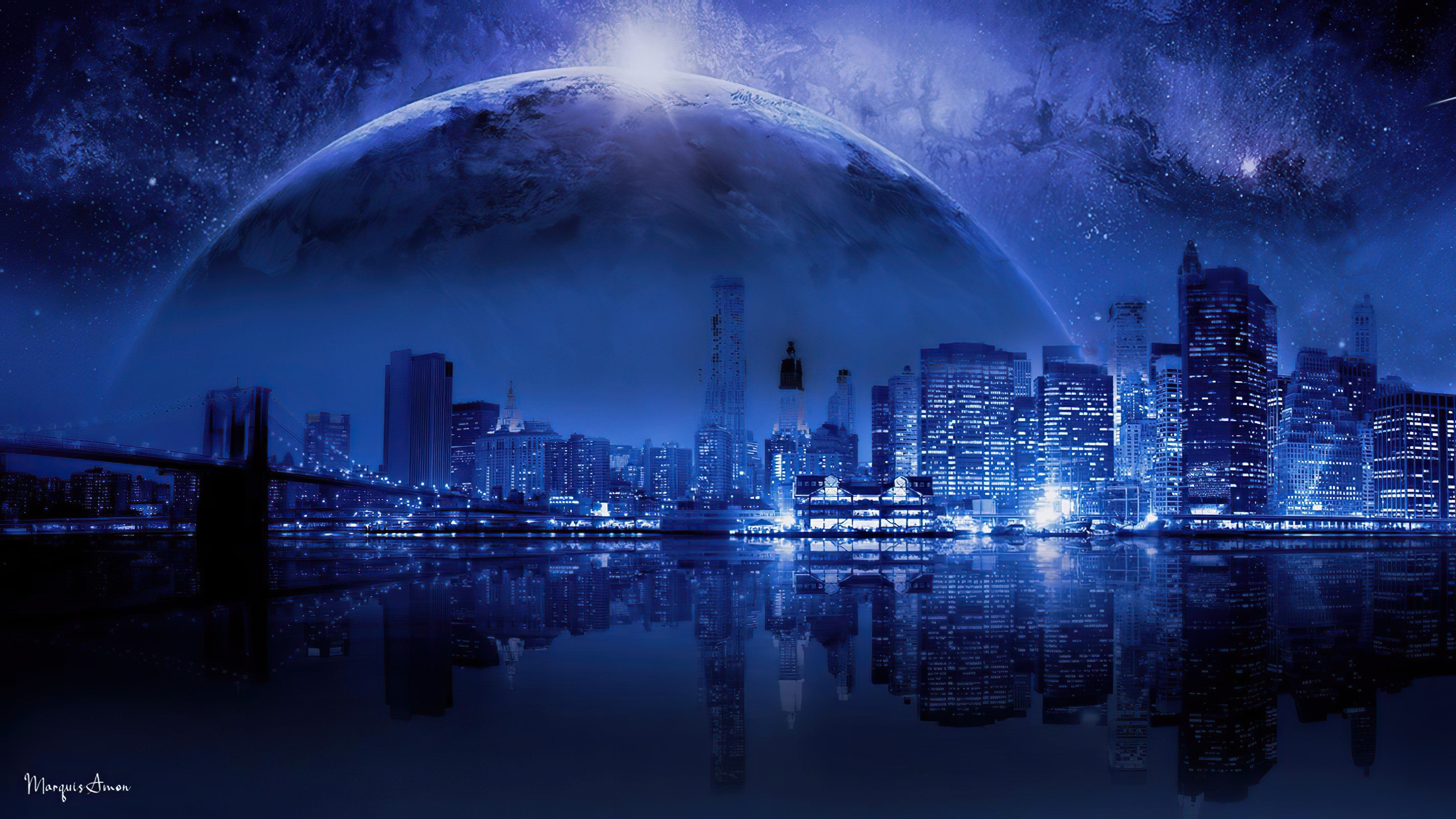 3840x2160 4k Blue Wallpaper, Desktop