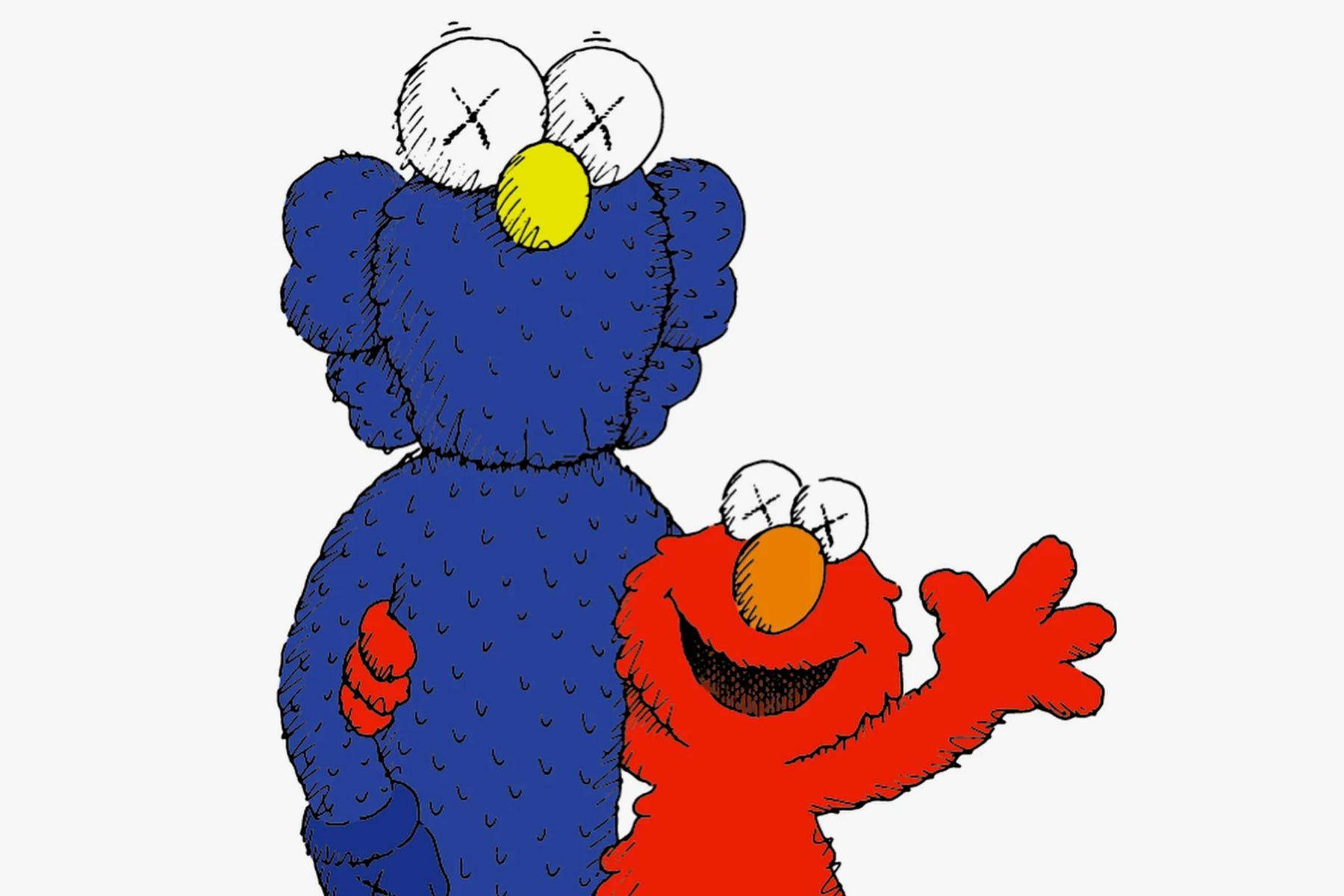 1800x1200 Download Uniqlo Kaws Character With Elmo Wallpaper, Desktop