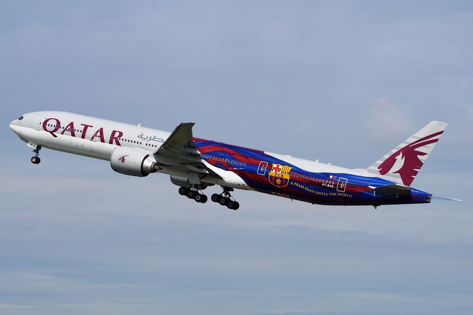 1600x1070 Qatar Airways Boeing 777 300ER FC Barcelona Livery. Aircraft, Desktop