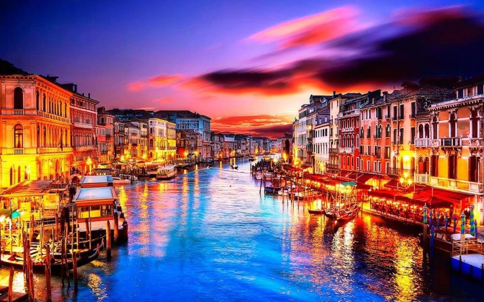 1680x1050 Venice Italy at Night. Romantic Venice At Night, Desktop