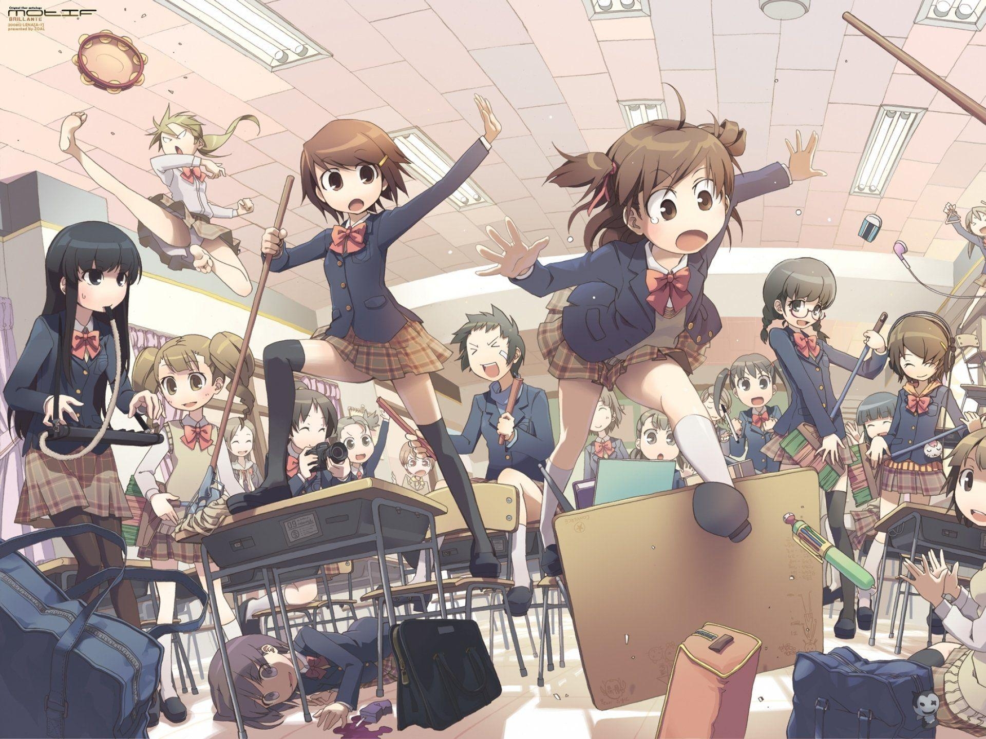 1920x1440 Anime girl school uniform group friends beauty wallpaperx1440, Desktop