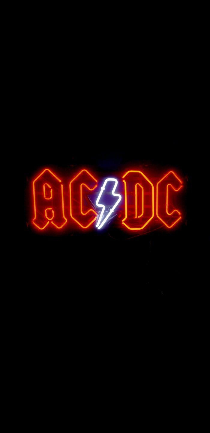 700x1440 Neon AC DC. Rock Band Posters, Acdc Wallpaper, Band Wallpaper, Phone