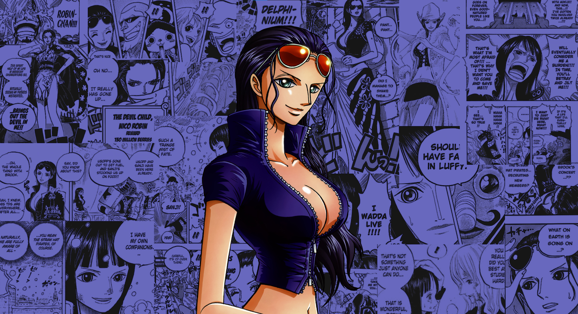 1920x1050 A little Nico Robin Manga Collage Wallpaper I did, Desktop