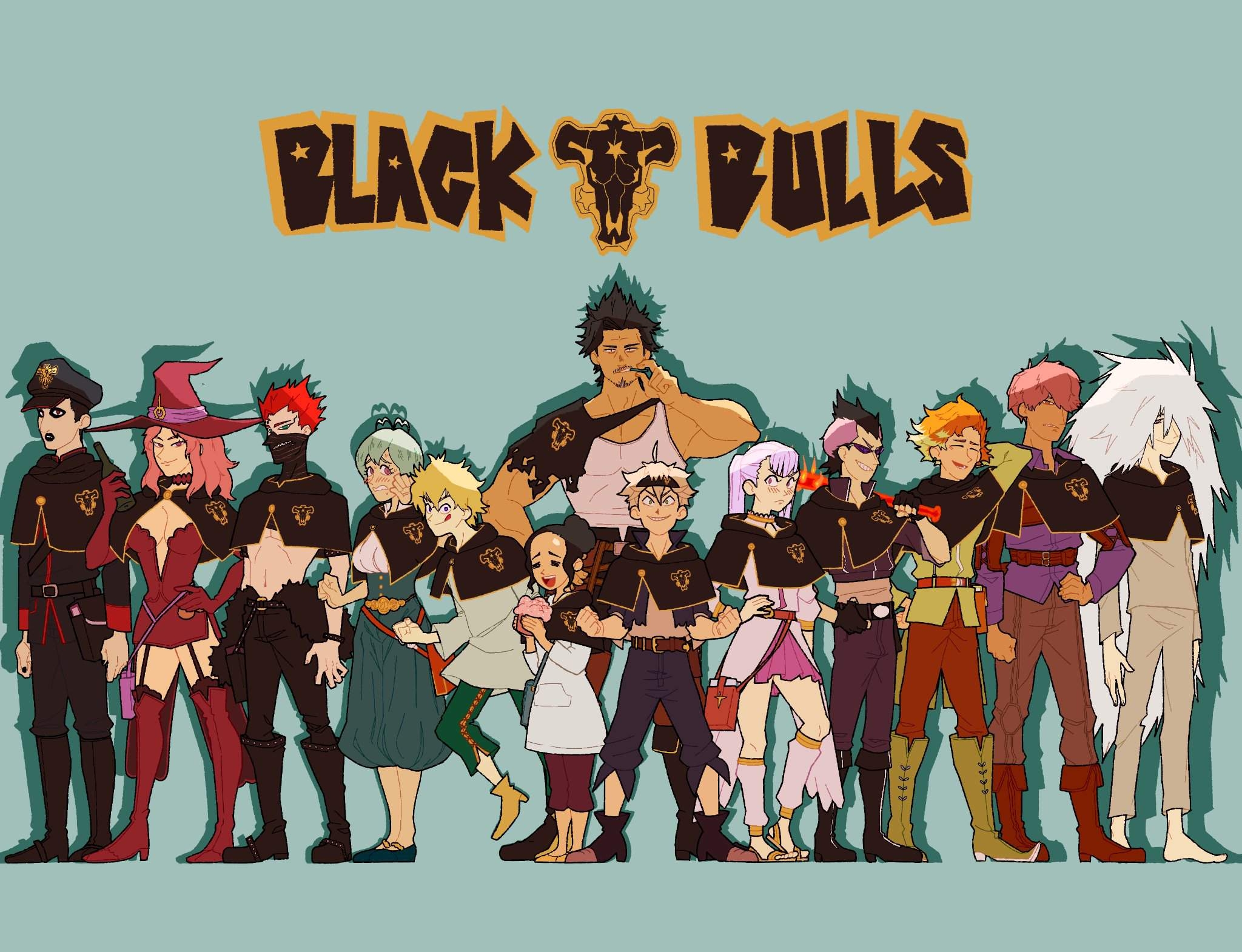 2050x1570 Drew all the black bulls members an asta wallpaper. Black Clover, Desktop