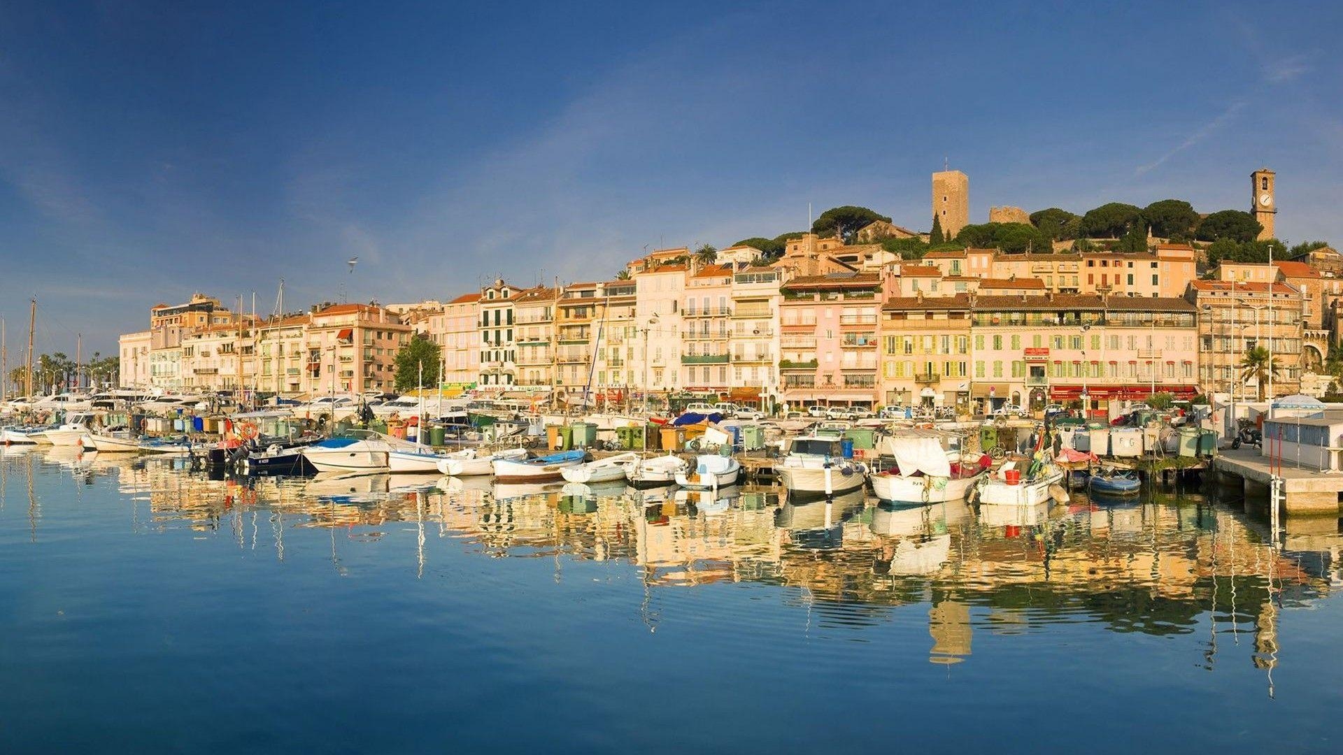 1920x1080 Yachts at coast in Cannes, France wallpaper and image, Desktop