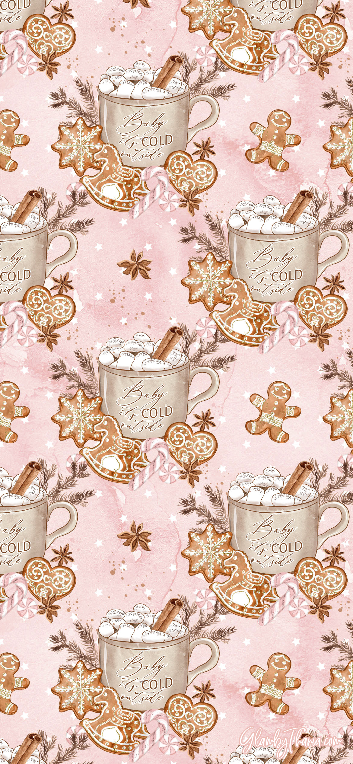 1170x2540 Pink The Season Christmas Phone Wallpaper, Phone