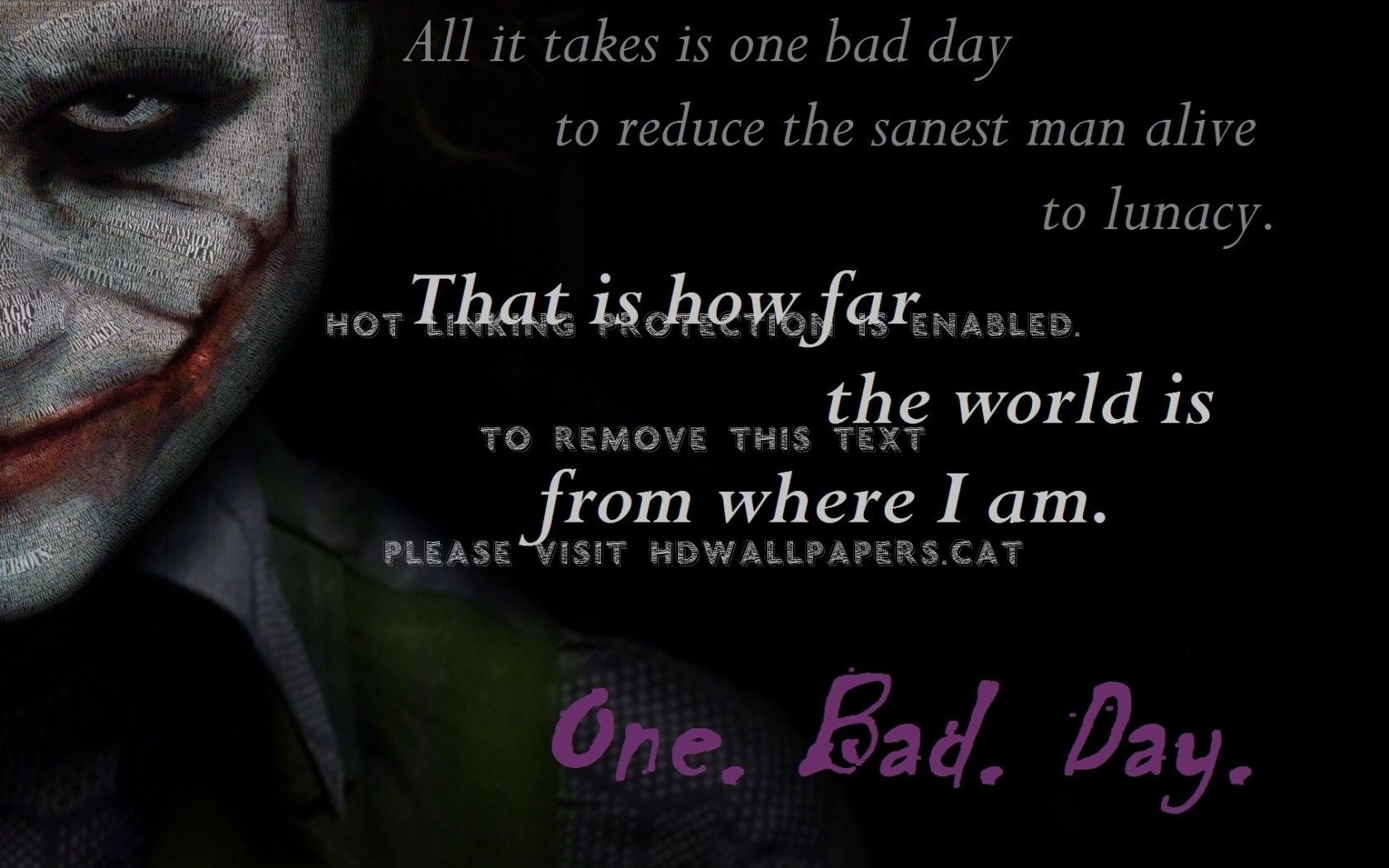 1680x1050 joker one. bad. day. batman heath ledger, Desktop