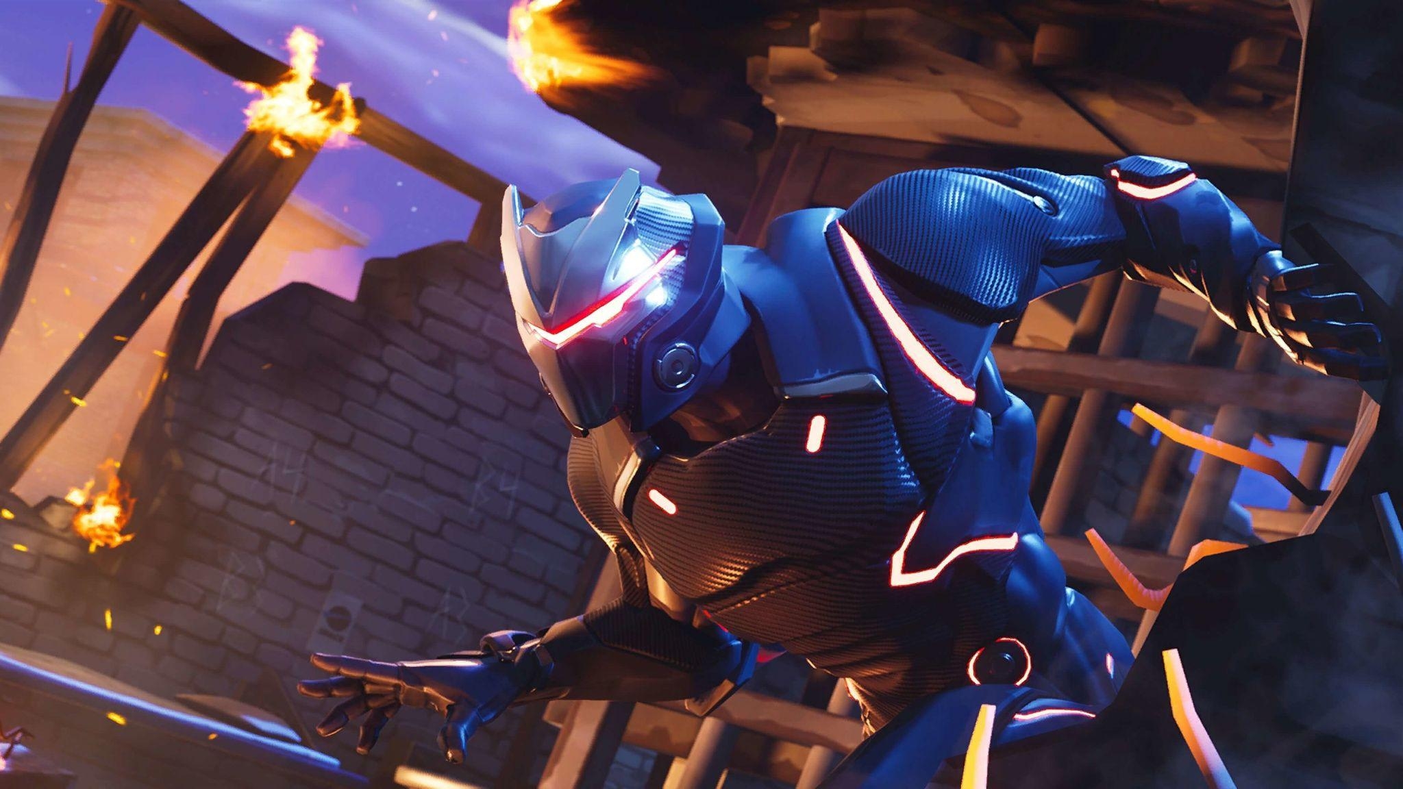 2050x1160 Download  wallpaper fortnite, omega skin, season video, Desktop