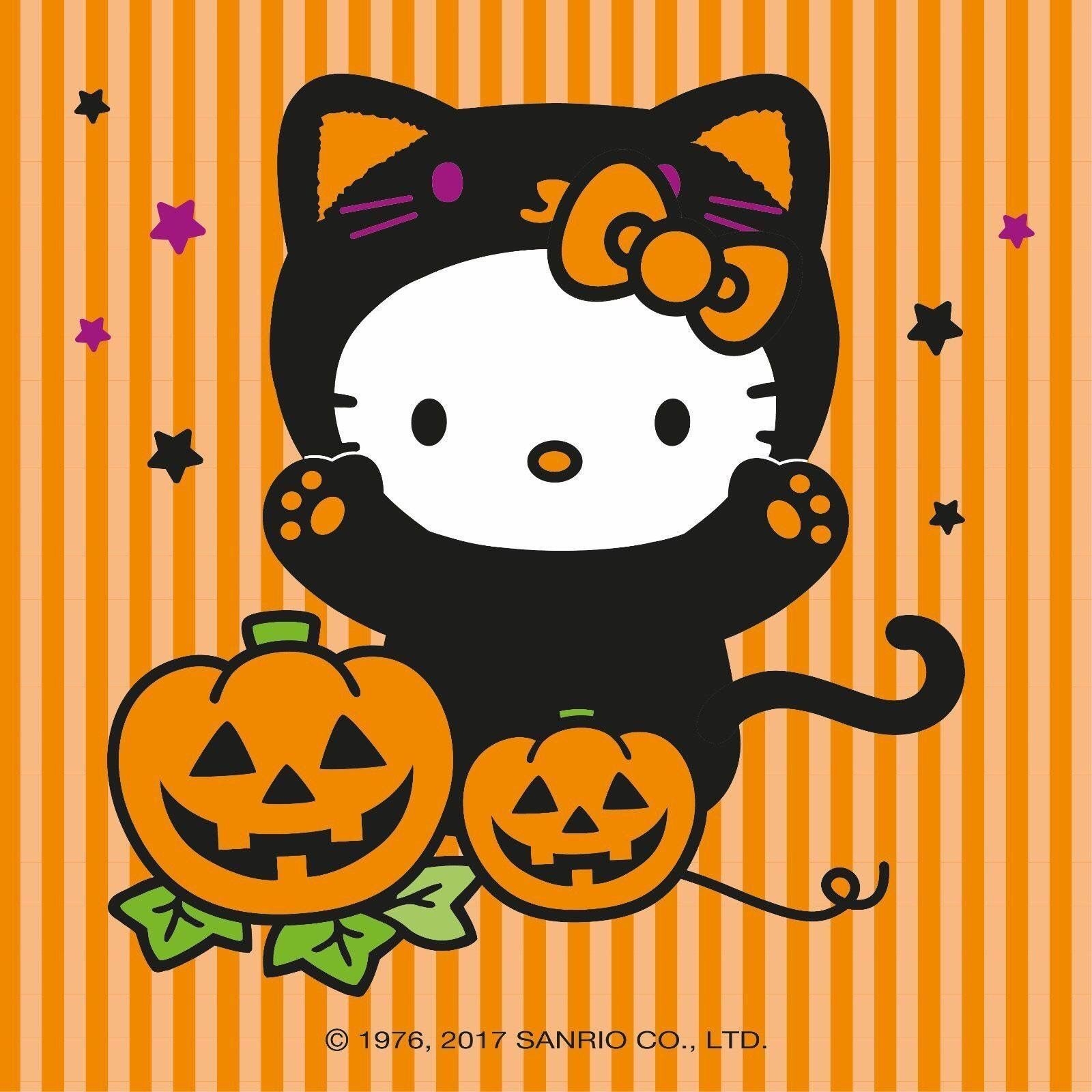 1600x1600 Cute Hello Kitty Halloween Wallpaper, Phone