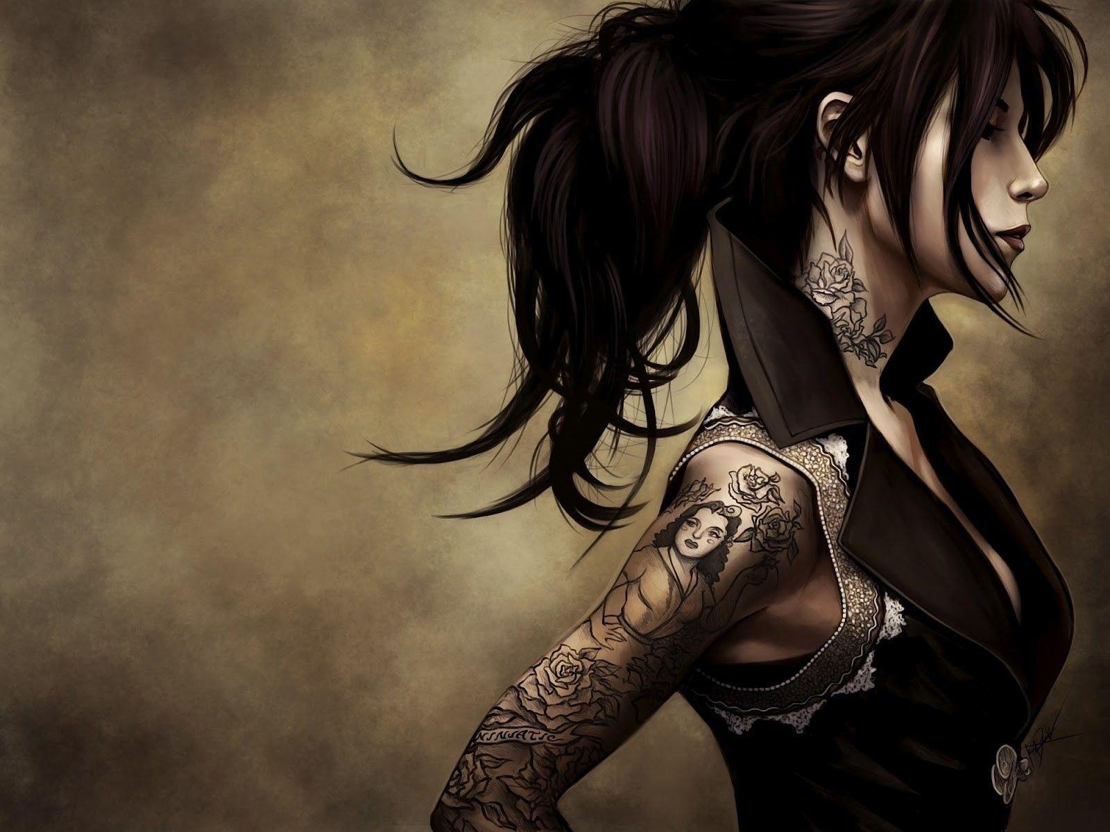 1600x1200 women, Drawing, Kat Von D Wallpaper HD / Desktop and Mobile Background, Desktop