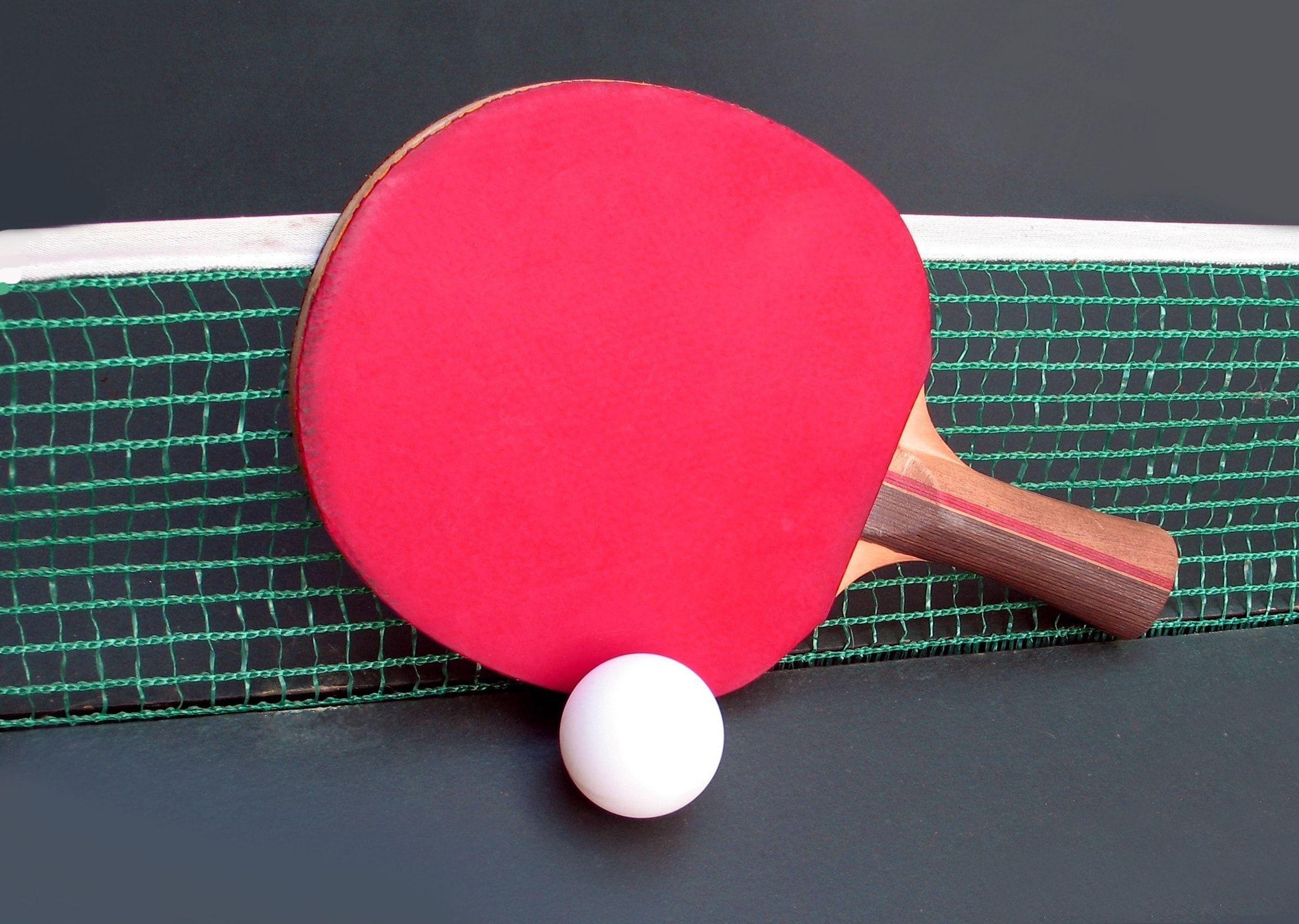 2220x1580 Red racket for table tennis at the net wallpaper and image, Desktop