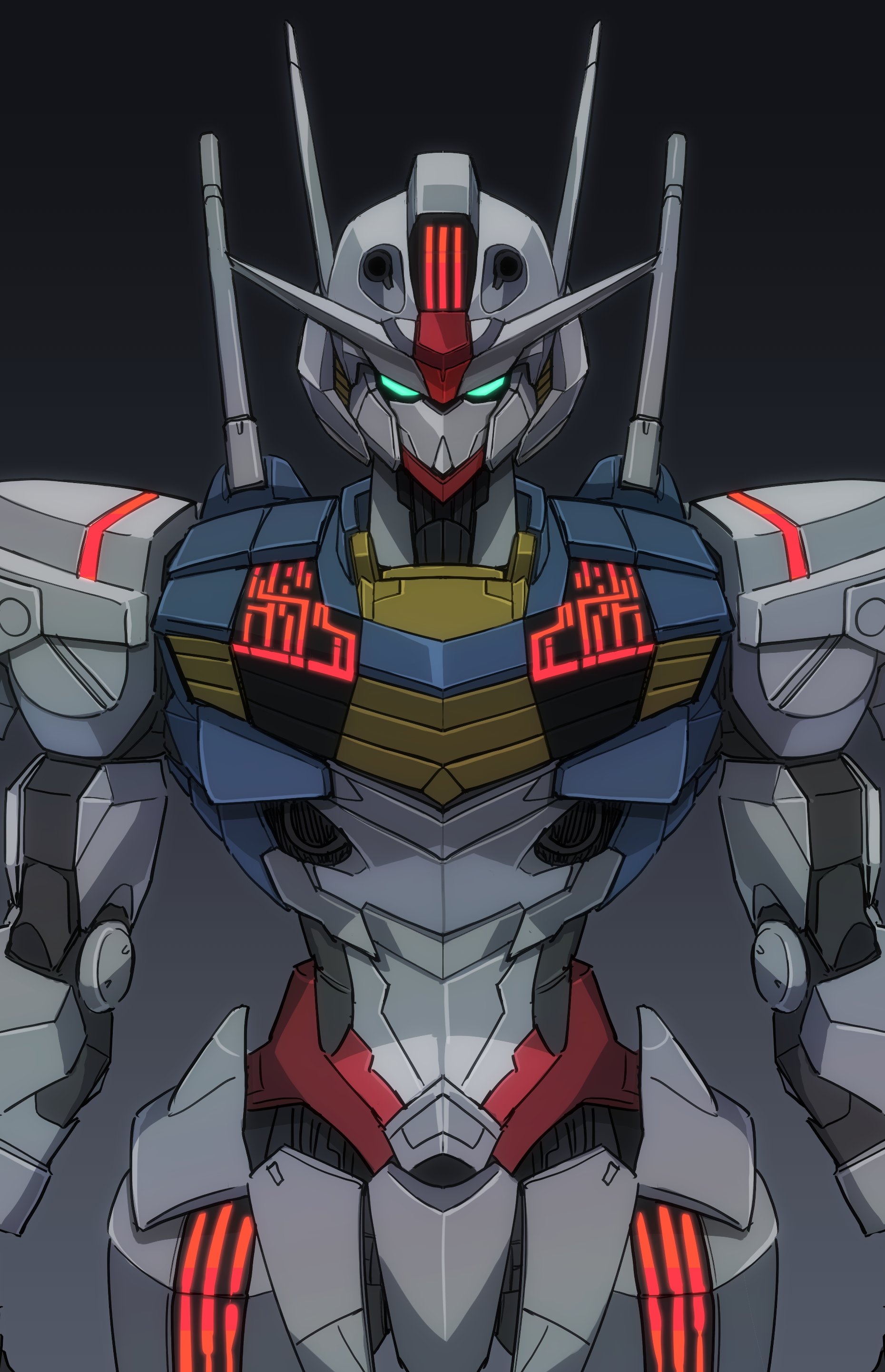 1860x2890 gundam aerial (gundam and 1 more) drawn by rurie_(lourie), Phone