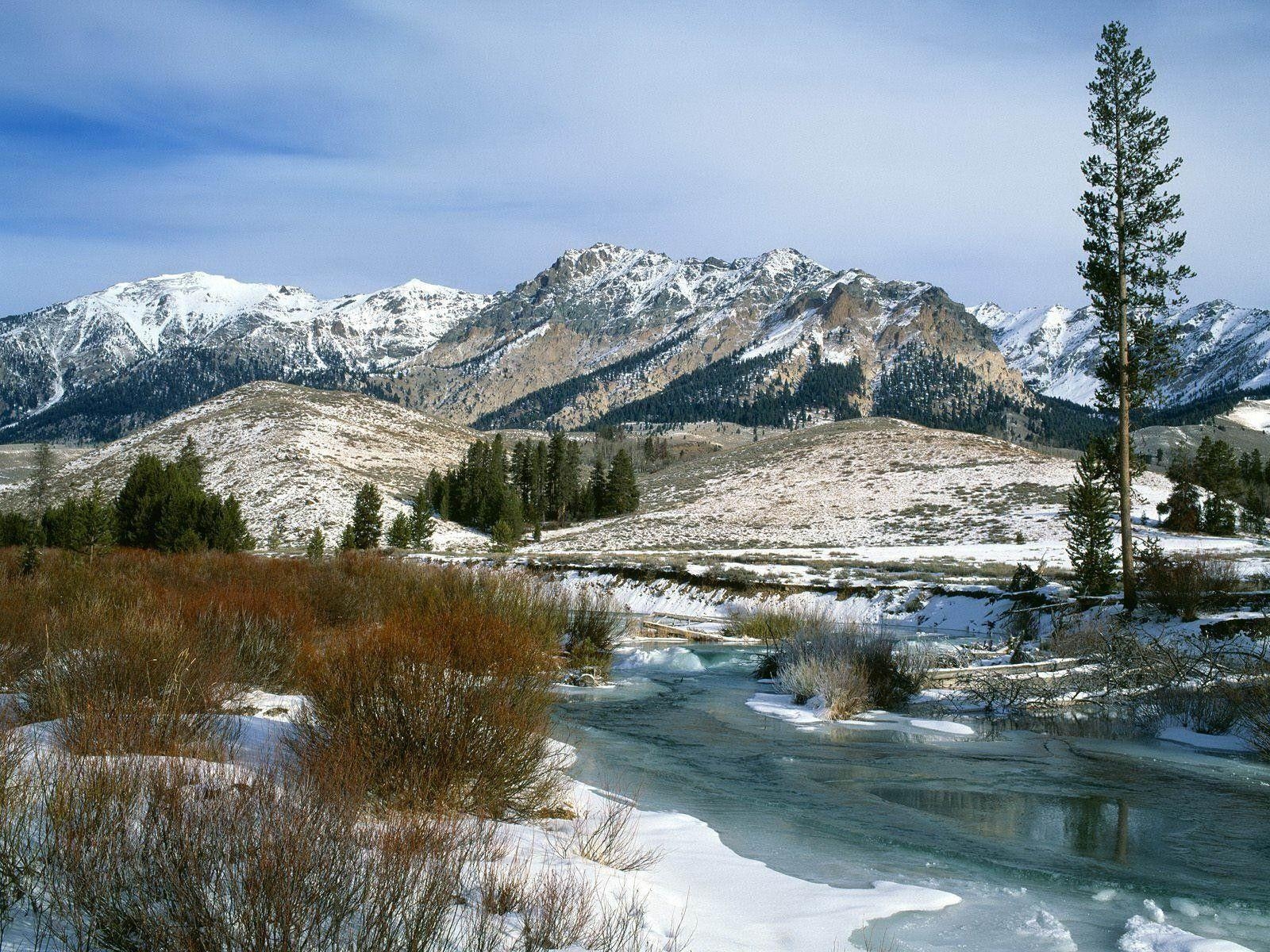 1600x1200 Mountain: Water Colorado Boulder Wonter Nature Trees Snow Mountain, Desktop