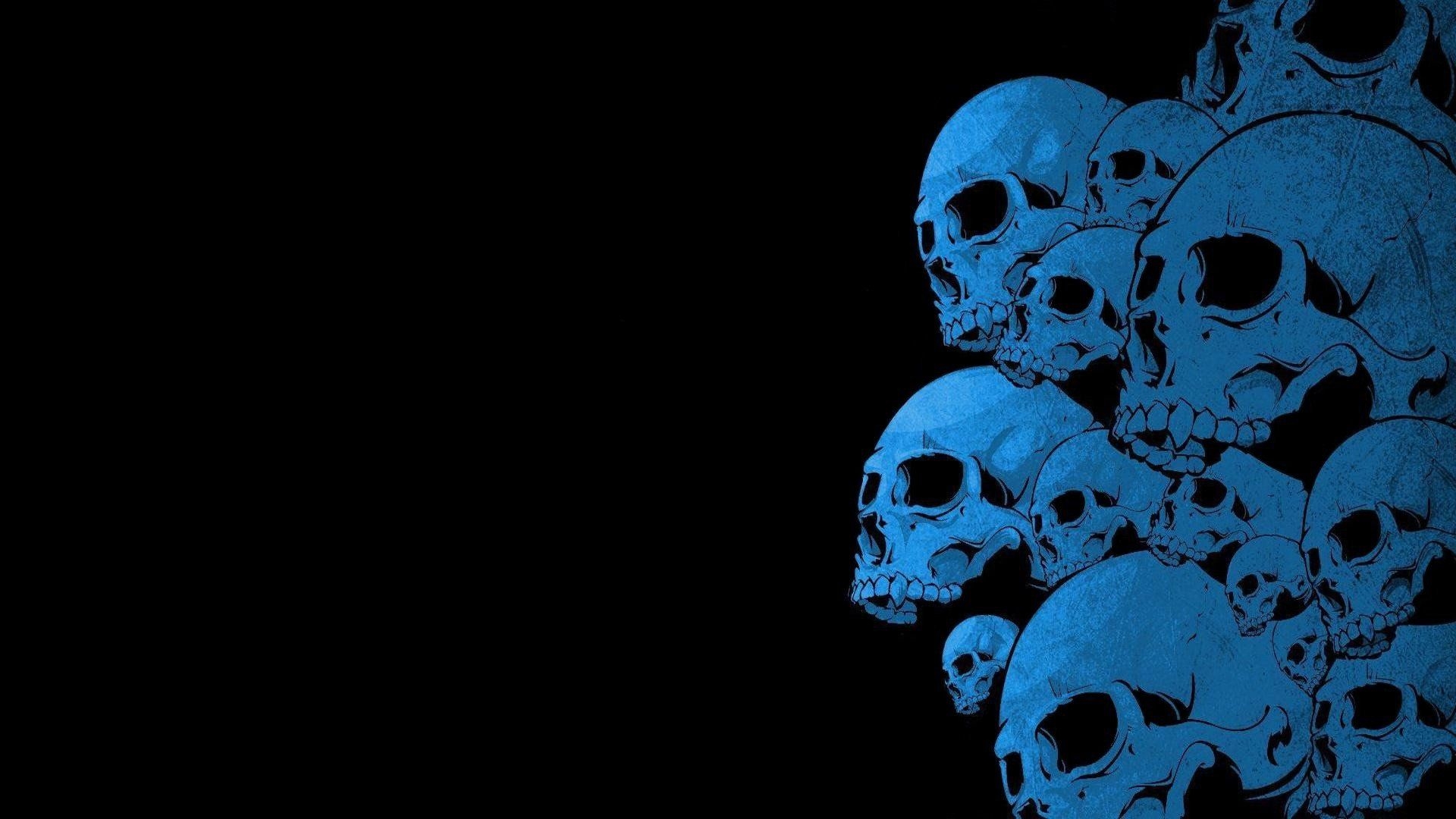 1920x1080 black background, Blue, Skull HD Wallpaper / Desktop and Mobile Image & Photo, Desktop