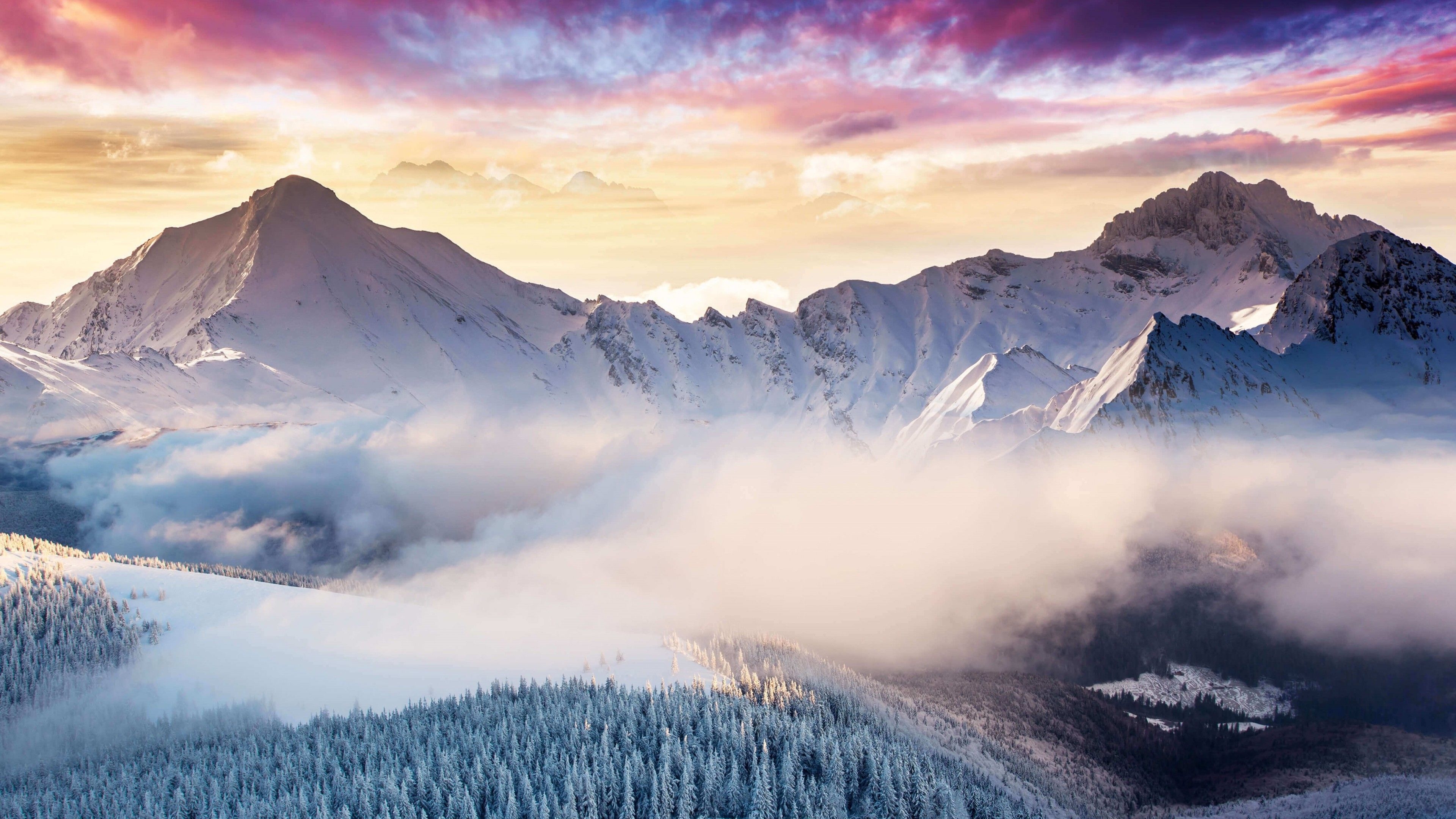 3840x2160 Winter Mountain Snow 4k, HD Nature, 4k Wallpaper, Image, Background, Photo and Picture, Desktop