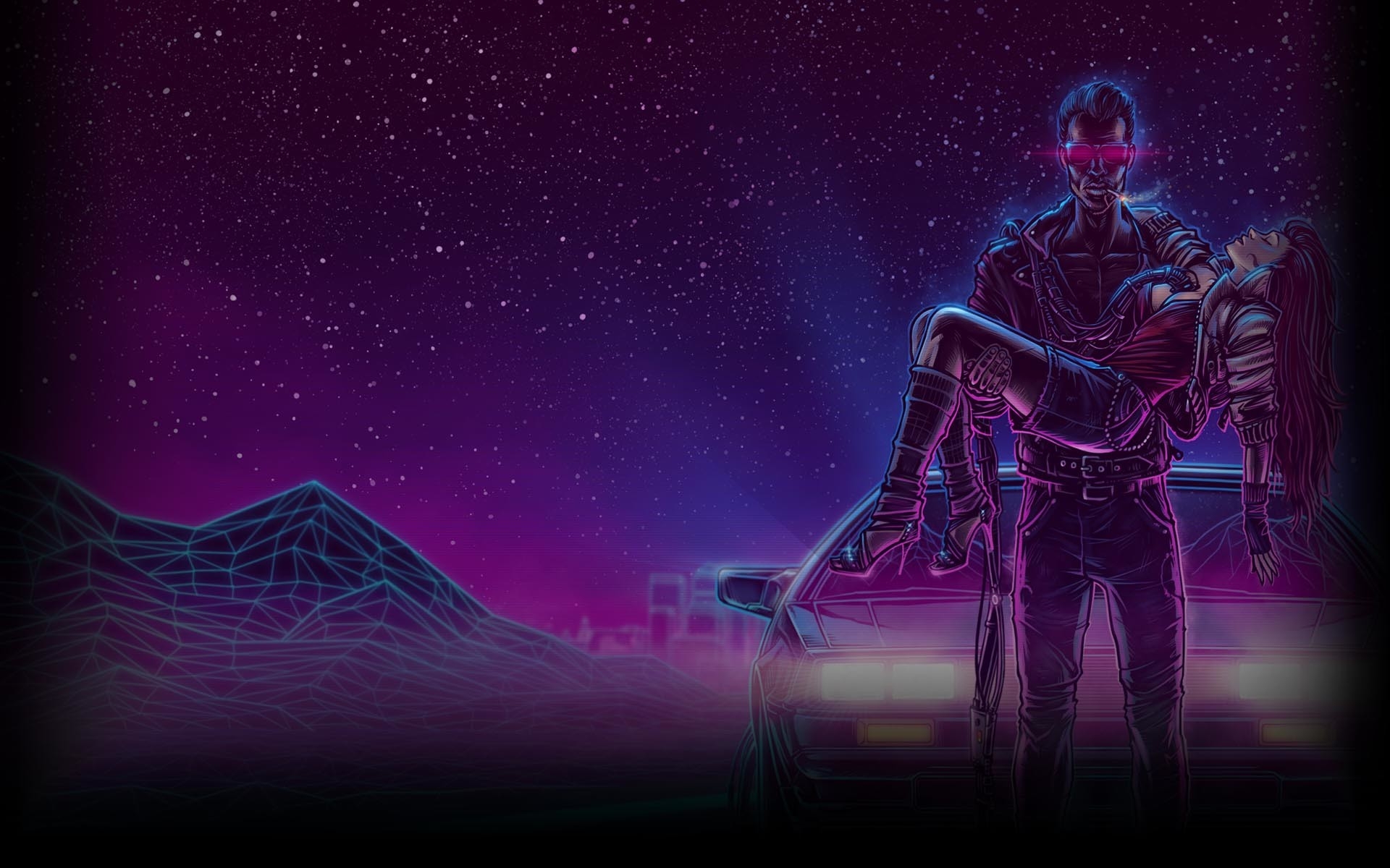 1920x1200 Purple Hair Vampire Anime, Desktop