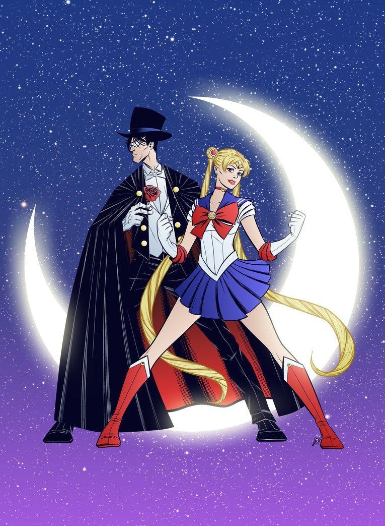 770x1050 Sailor Moon and Tuxedo Mask, Phone