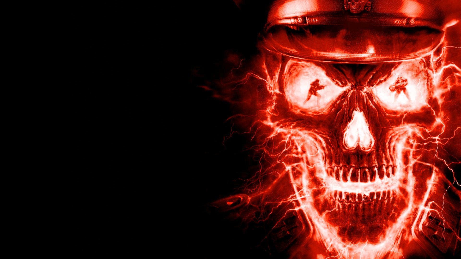 1920x1080 Red Flaming Skull Wallpaper, Desktop