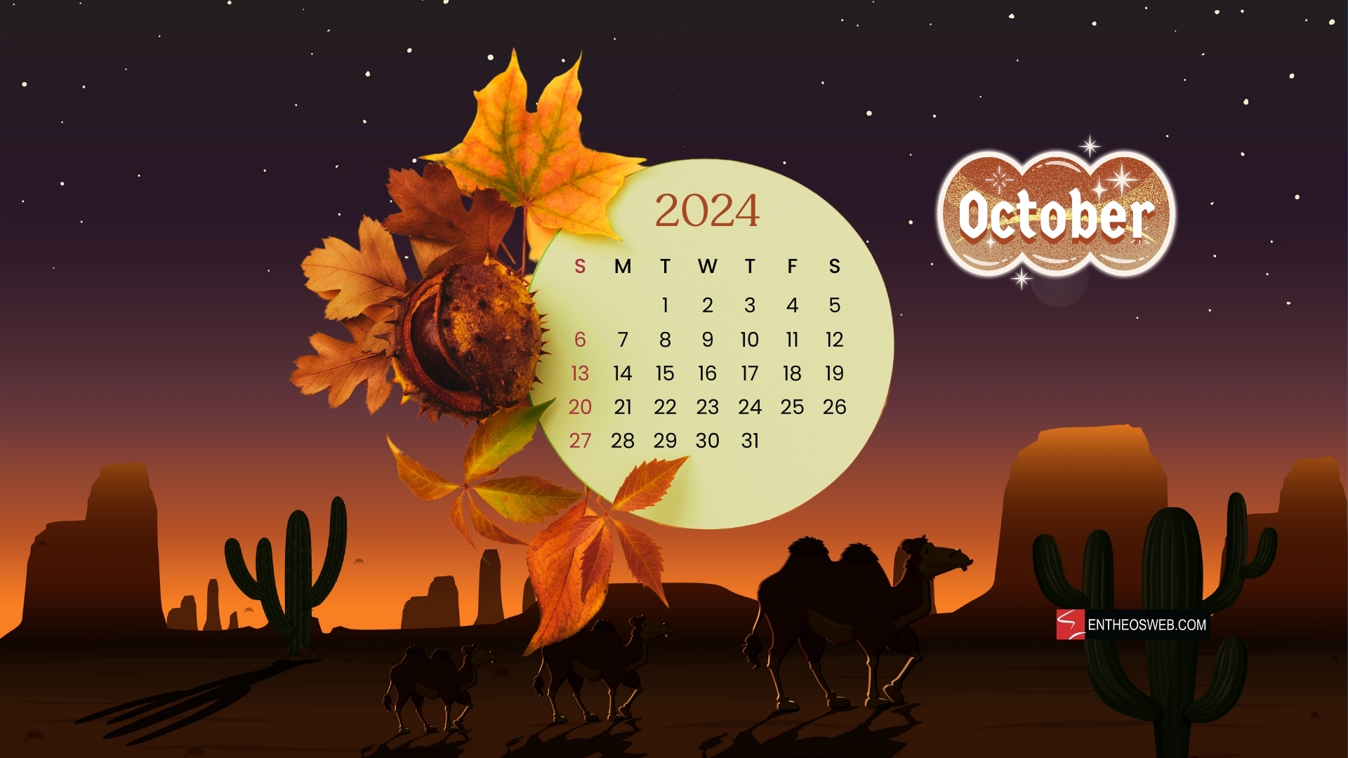 1920x1080 October Calendar Desktop Wallpaper, Desktop