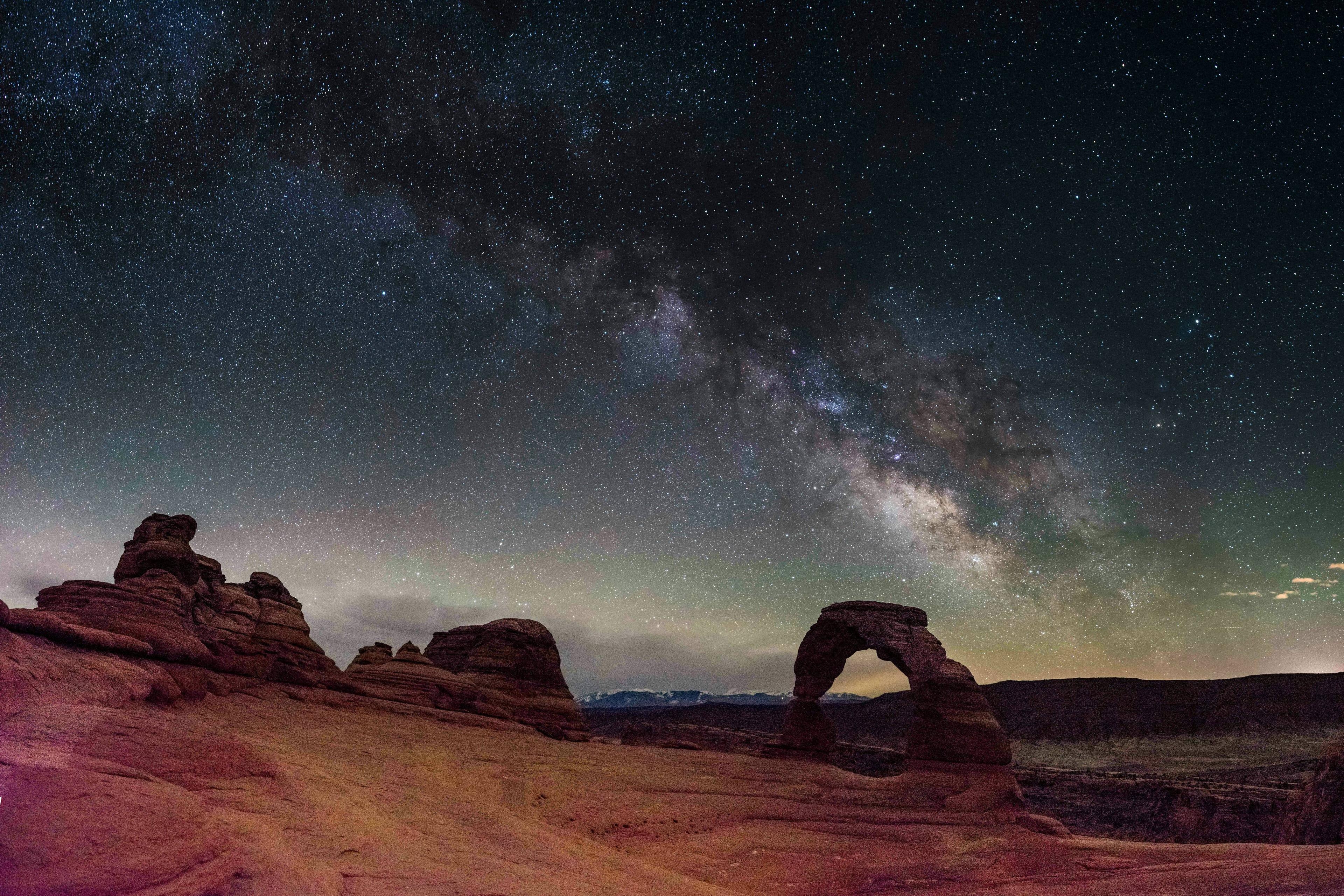 3840x2560 Natural Arch And Night Sky Full Of Stars Wallpaper, Desktop