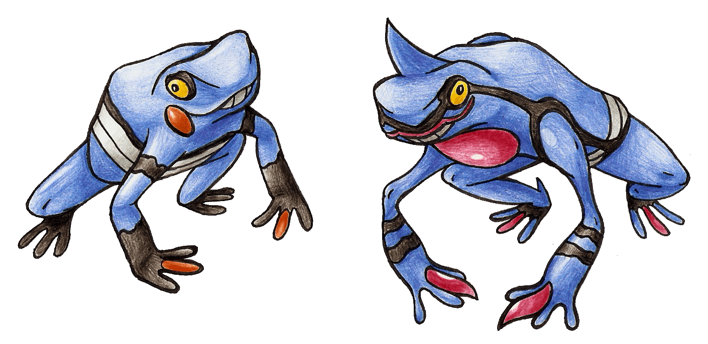 1410x690 Realistic Croagunk + Toxicroak, Dual Screen