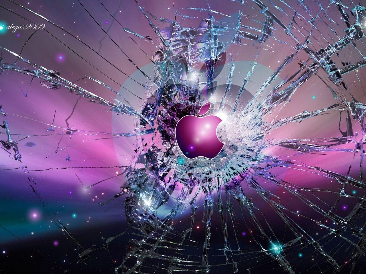 1280x960 Cracked Phone Screen Wallpaper Computer Screen Apple, Desktop