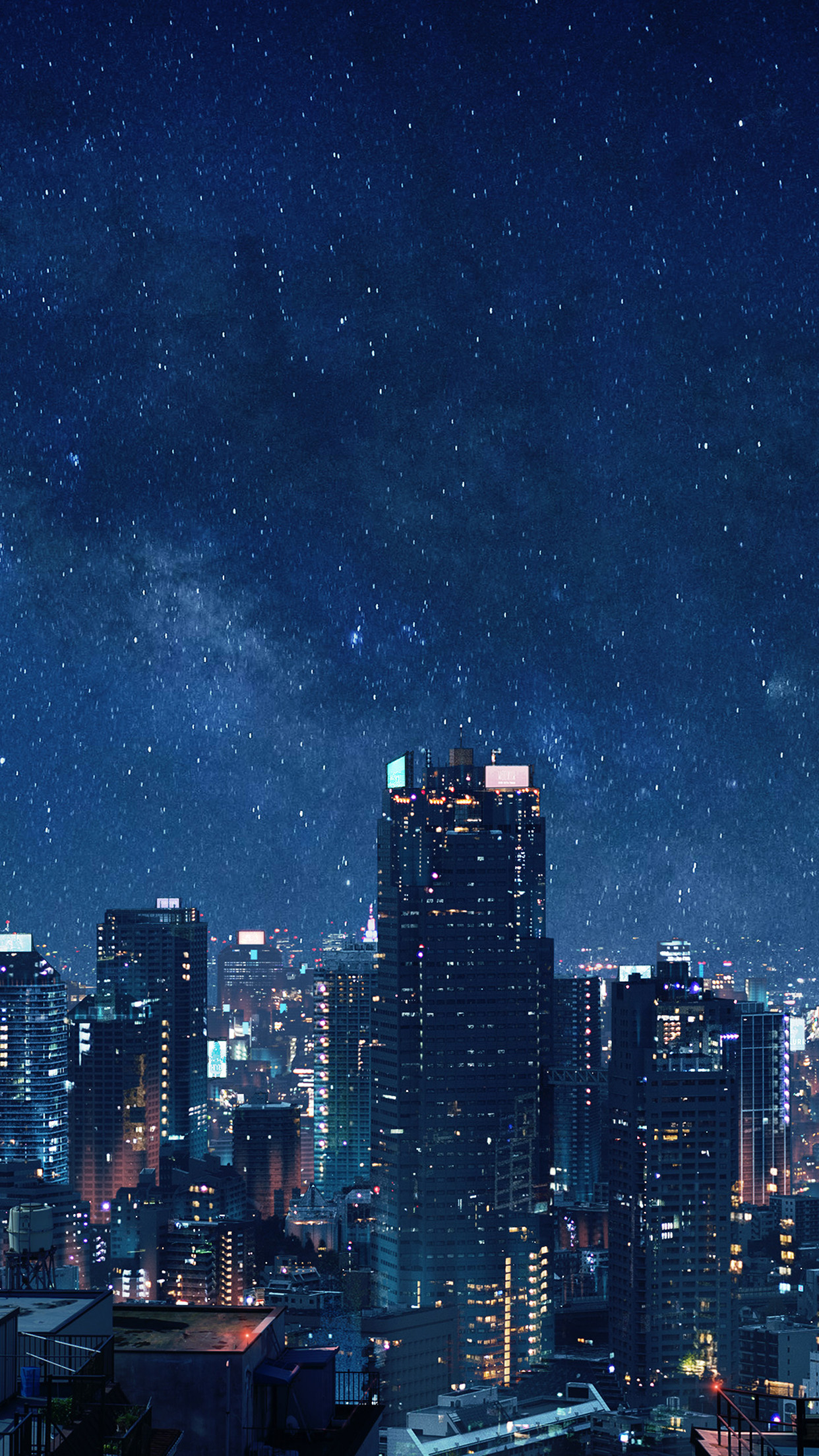 1250x2210 Art Night Anime City Wallpaper, Phone