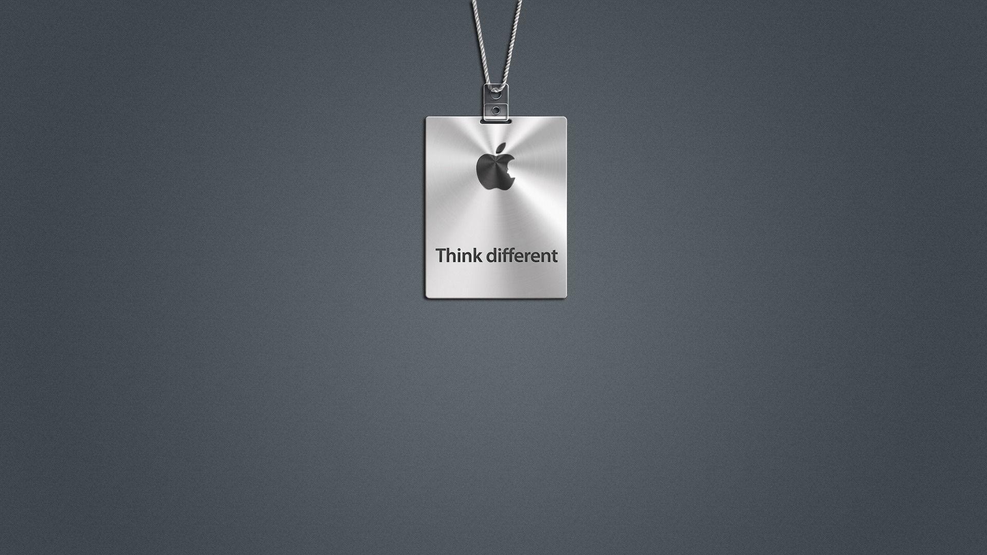 1920x1080 Wallpaper think different, apple, mac, logo, grey wallpaper hi, Desktop