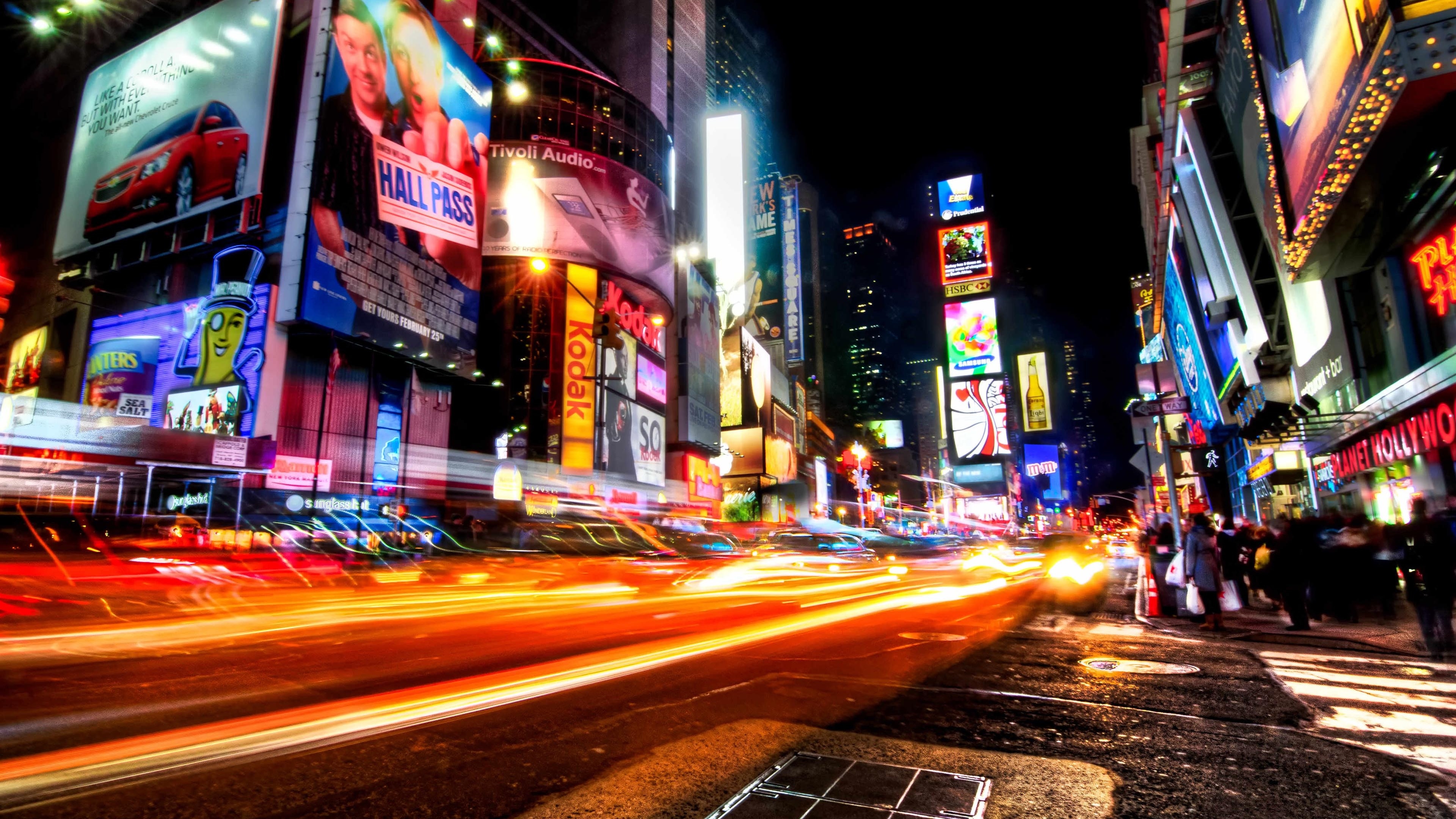 3840x2160 Wallpaper Times Square, skyscrapers, lights, city, night, USA  UHD 4K Picture, Image, Desktop