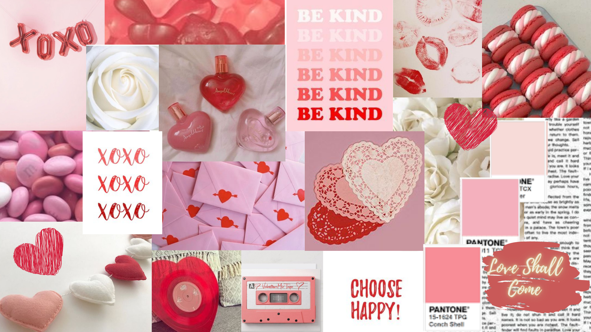 1920x1080 Valentines Collage Aesthetic. Cute Desktop Wallpaper, Macbook Wallpaper, Wallpaper, Desktop