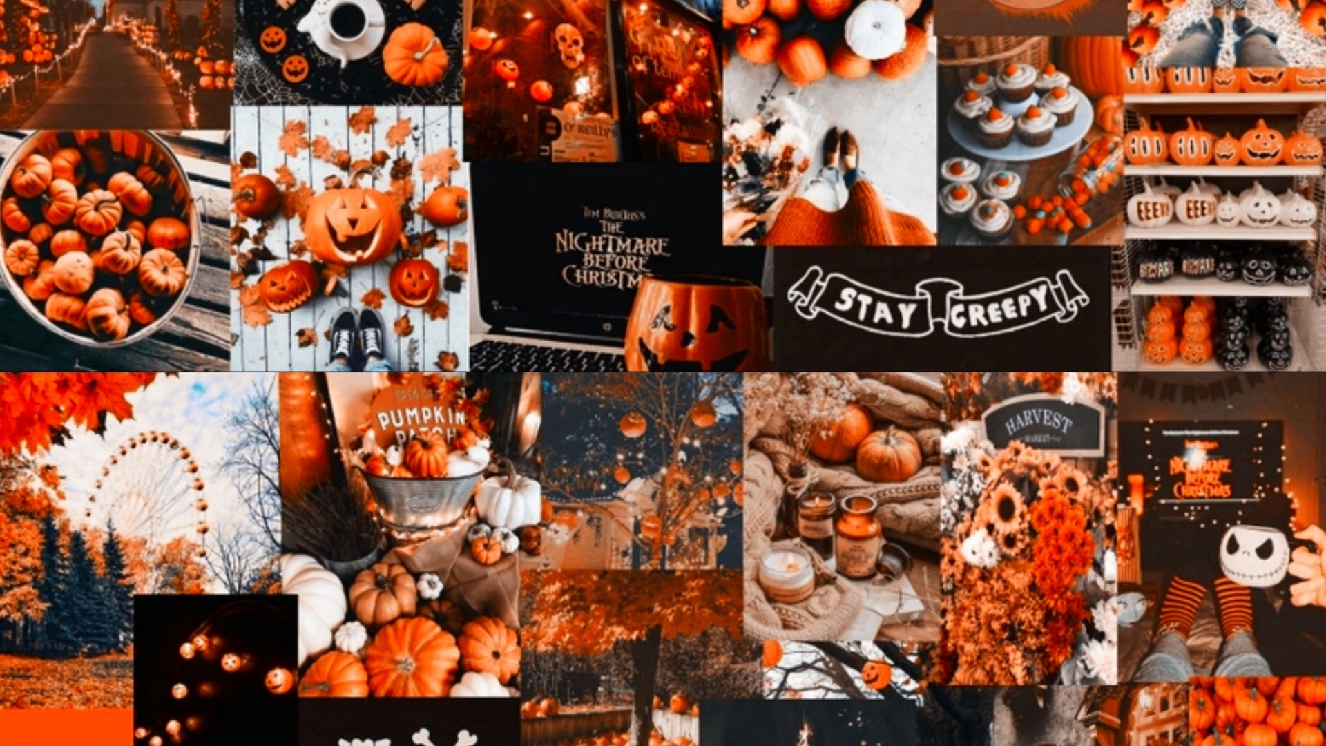 1920x1080 OctoberHalloween Screensaver Cute fall wallpaper Fall. Orange Aesthetic Halloween Wallpaper. Halloween Orange Wallpaper, Orange Halloween Wallpaper, Halloween Orange And Black Wallpaper, Desktop