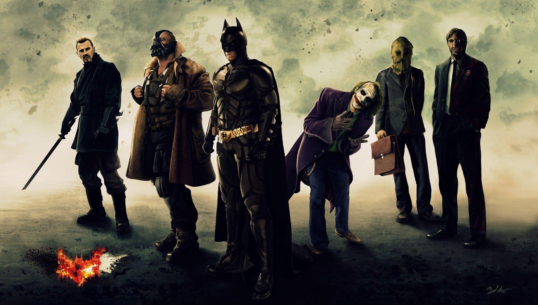 1800x1030 Batman, DC Comics, The Joker, Batman Begins, Two Face, Bane, Desktop