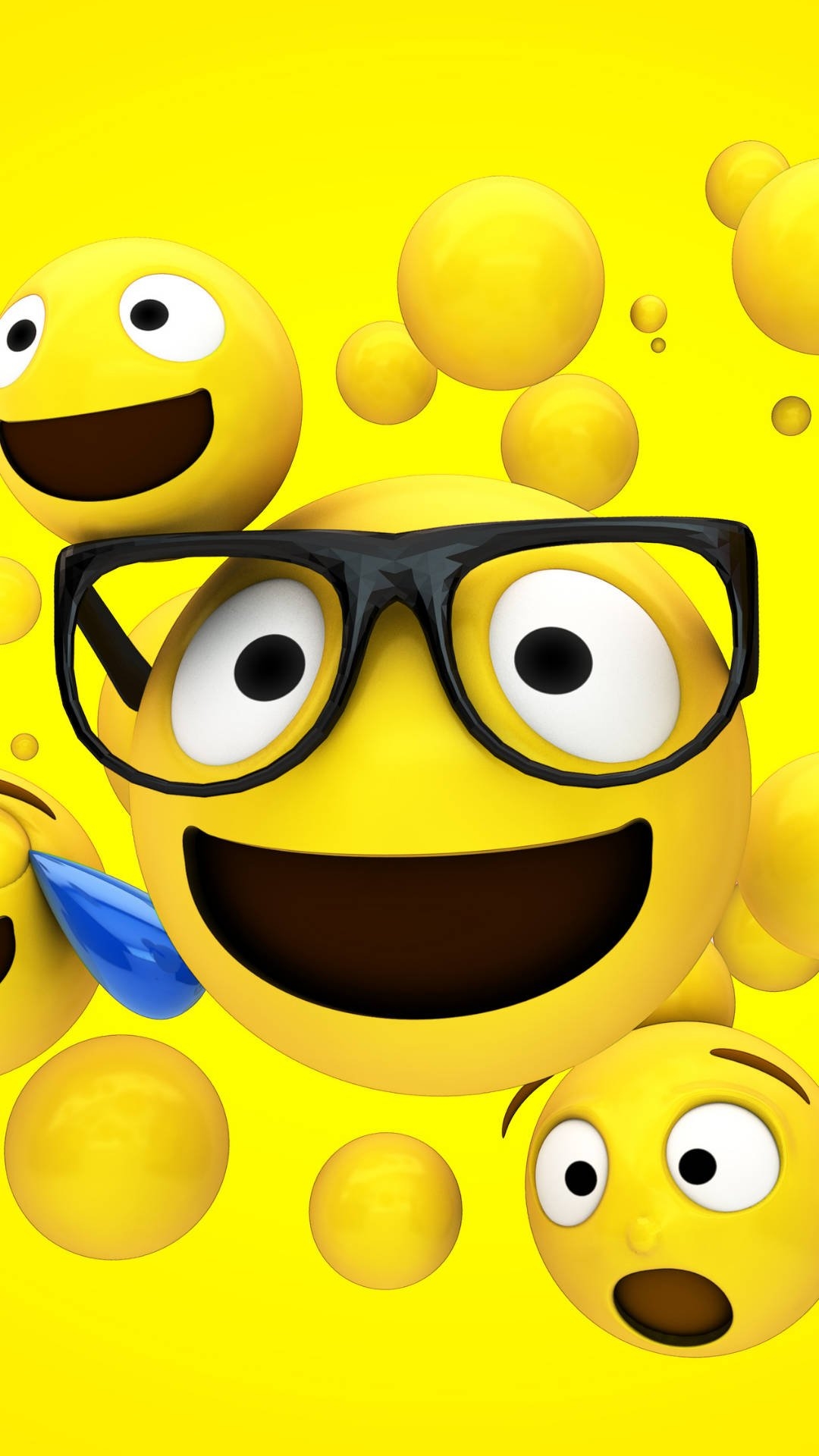 1080x1920 Download Big Yellow Nerd Emoji Wallpaper, Phone