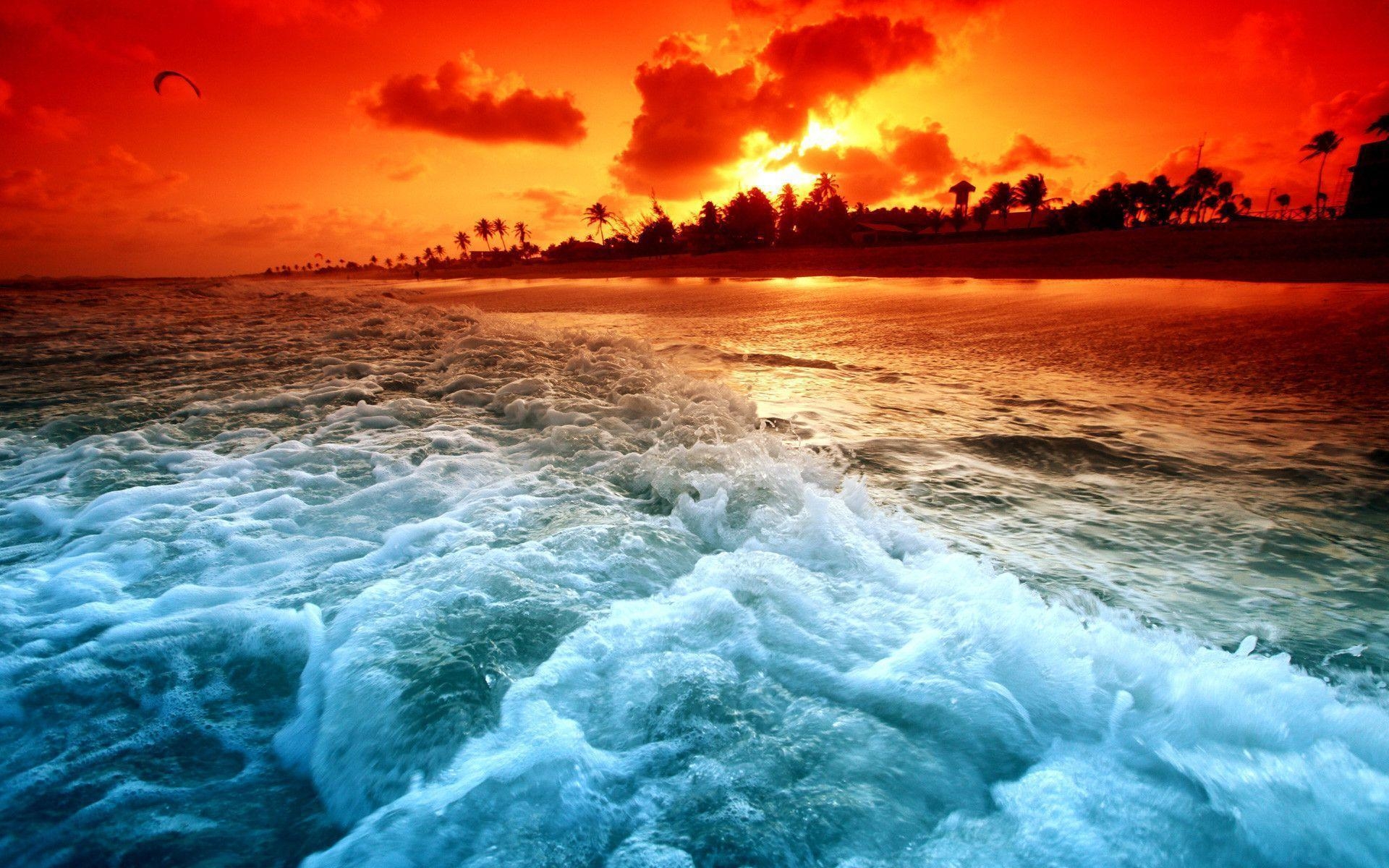 1920x1200 Beautiful Ocean Sunsets 17004 HD Wallpaper in Beach n Tropical, Desktop