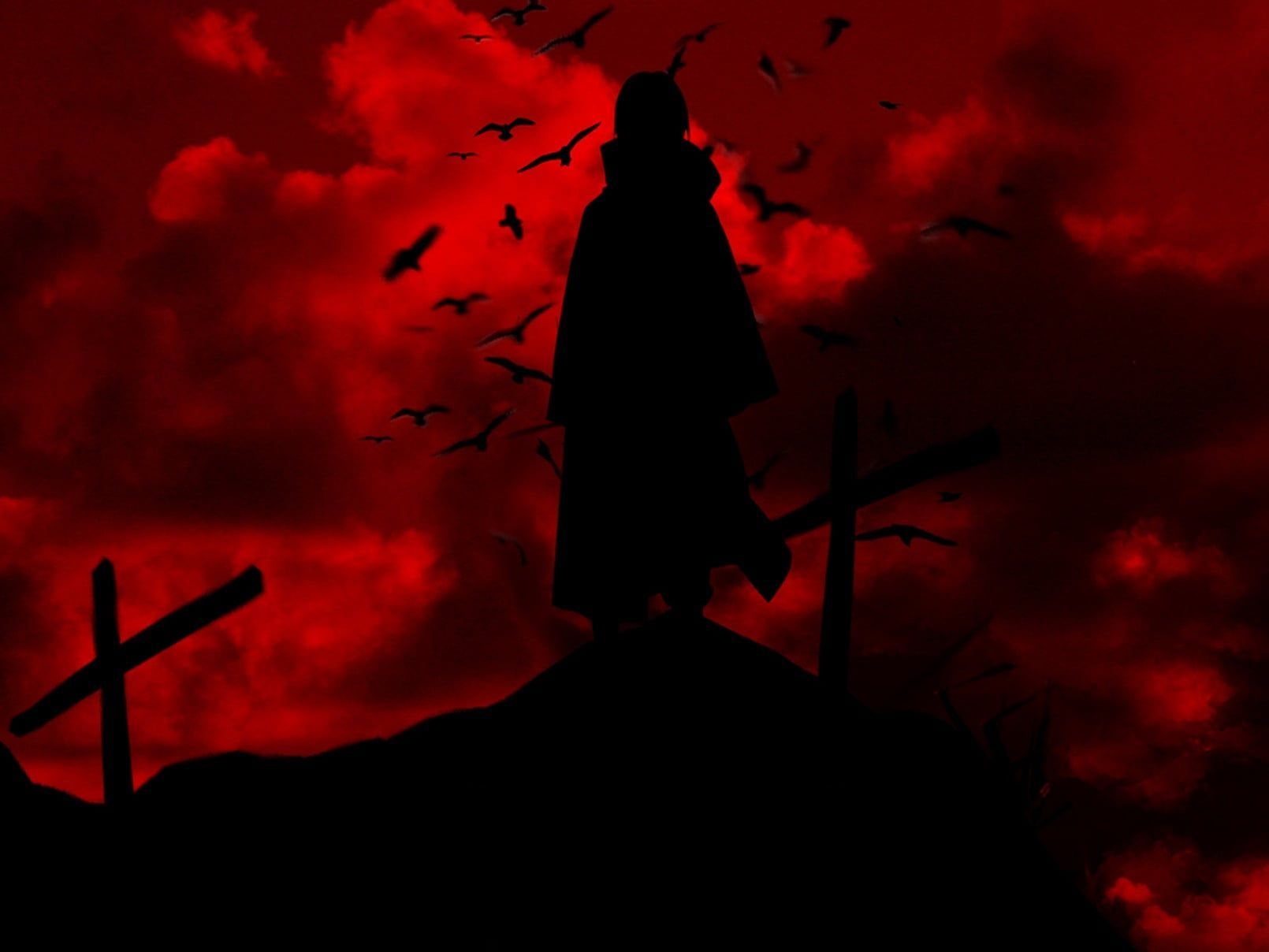 1610x1210 Uchiha Itachi Naruto Shippuuden #silhouette Uchiha Itachi #red #raven #cross #anime P #wallpaper #hdwallpaper #desktop. Itachi uchiha, Itachi, Uchiha, Desktop