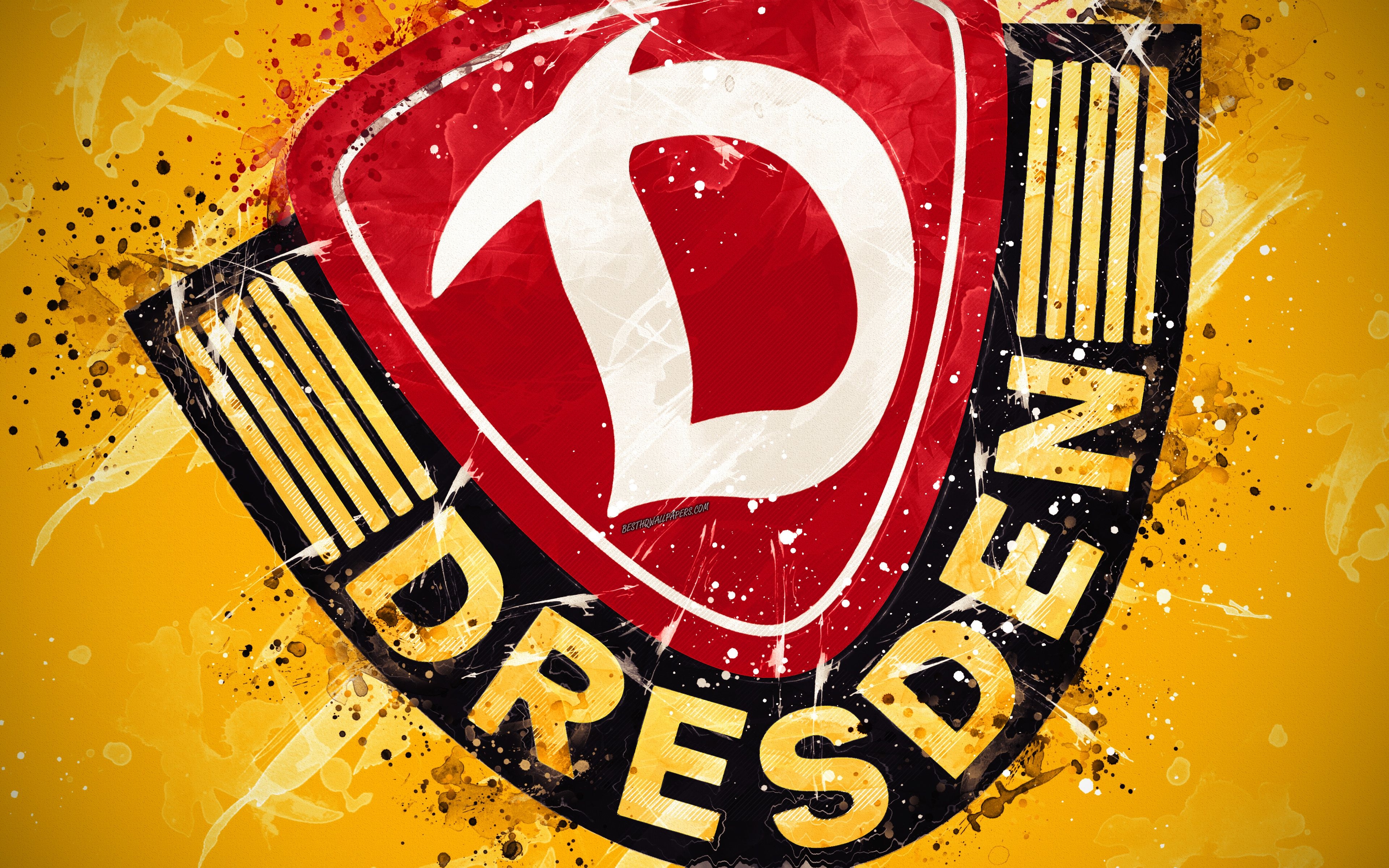 3840x2400 Sg Dynamo Dresden, 4k, Paint Art, Logo, Creative, German Dresden Wappen Wallpaper HD Wallpaper & Background Download, Desktop