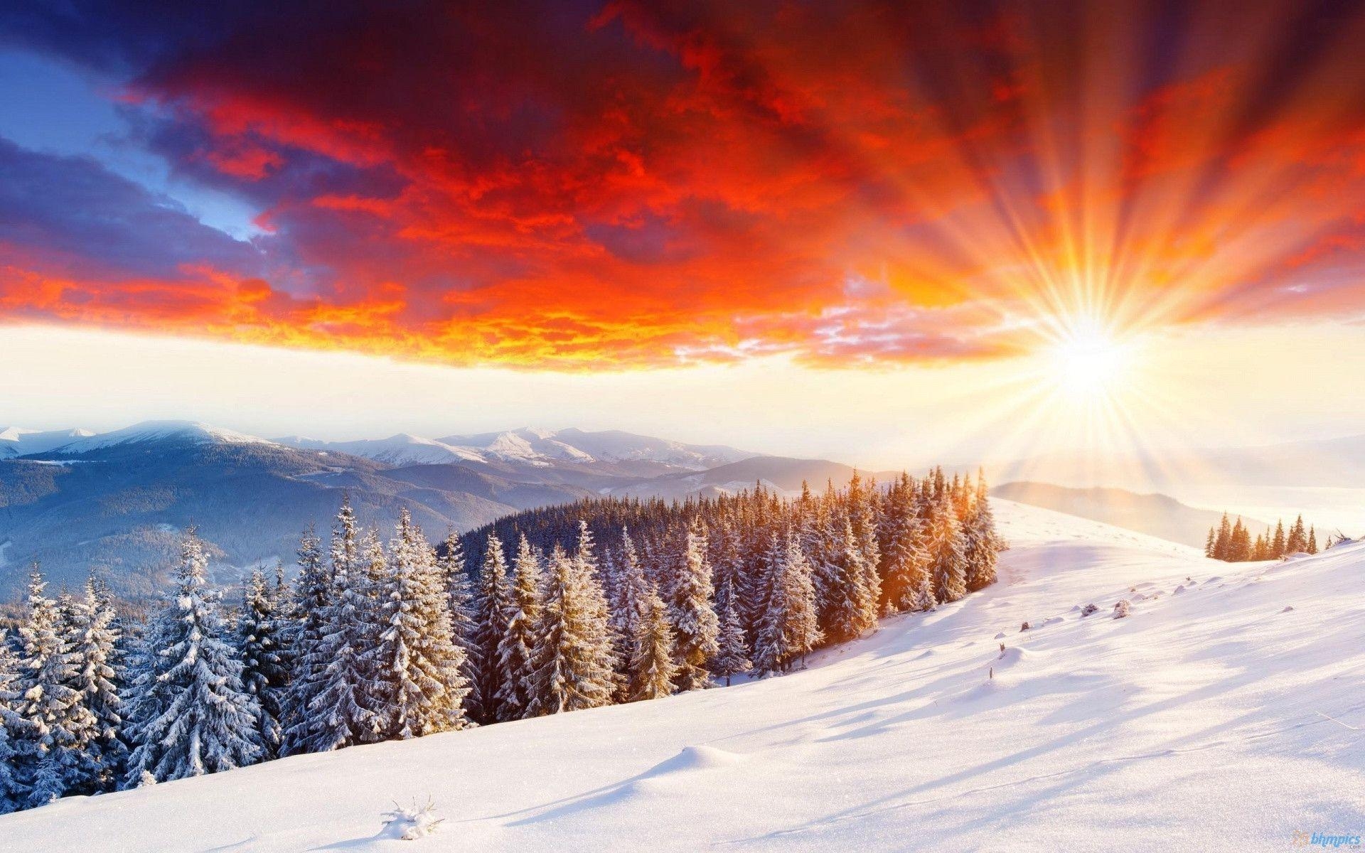 1920x1200 HD The Beauty Of A Winter Sunset Wallpaper, Desktop