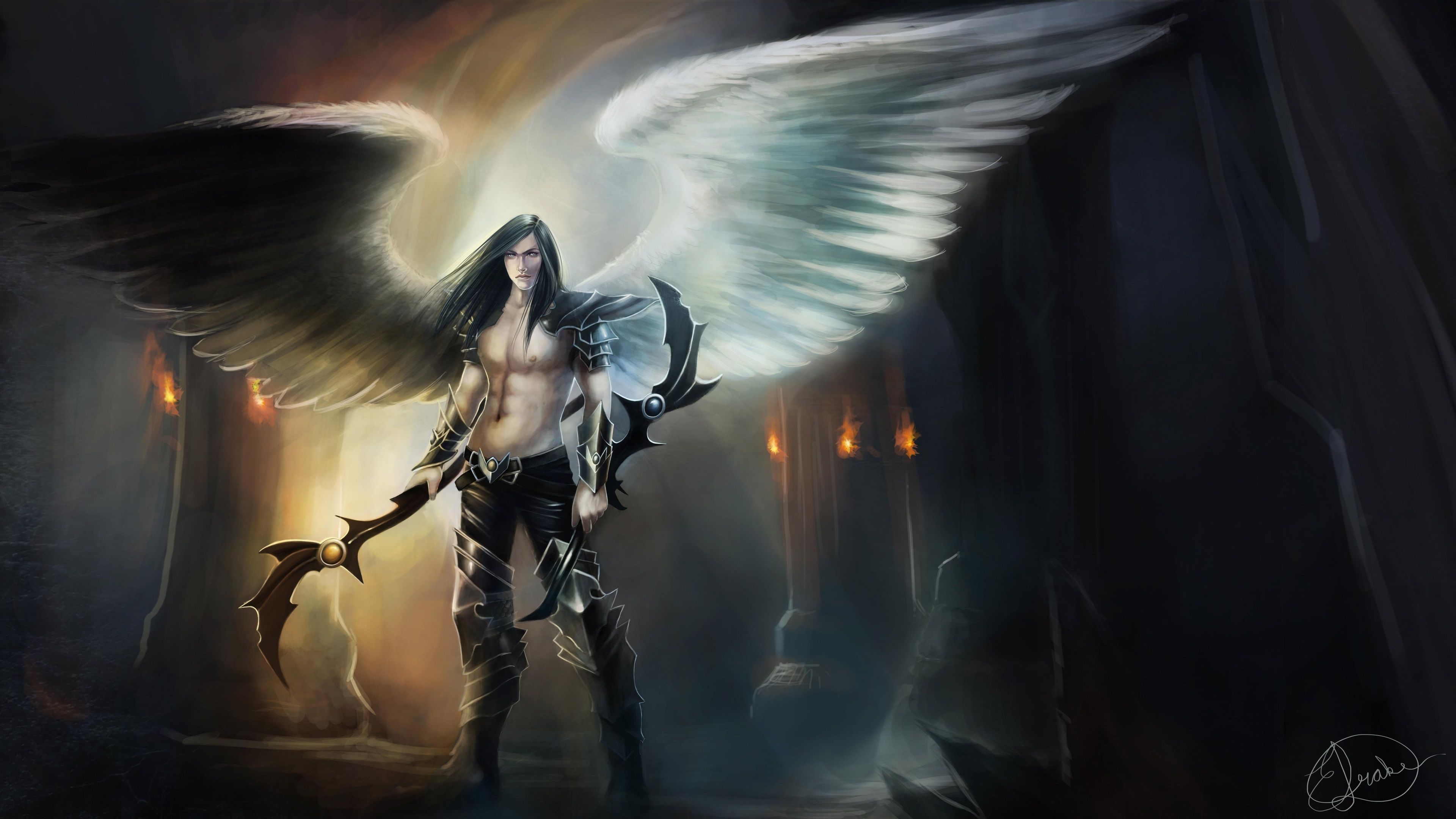 3840x2160  angel 4k hi res wallpaper free, Desktop