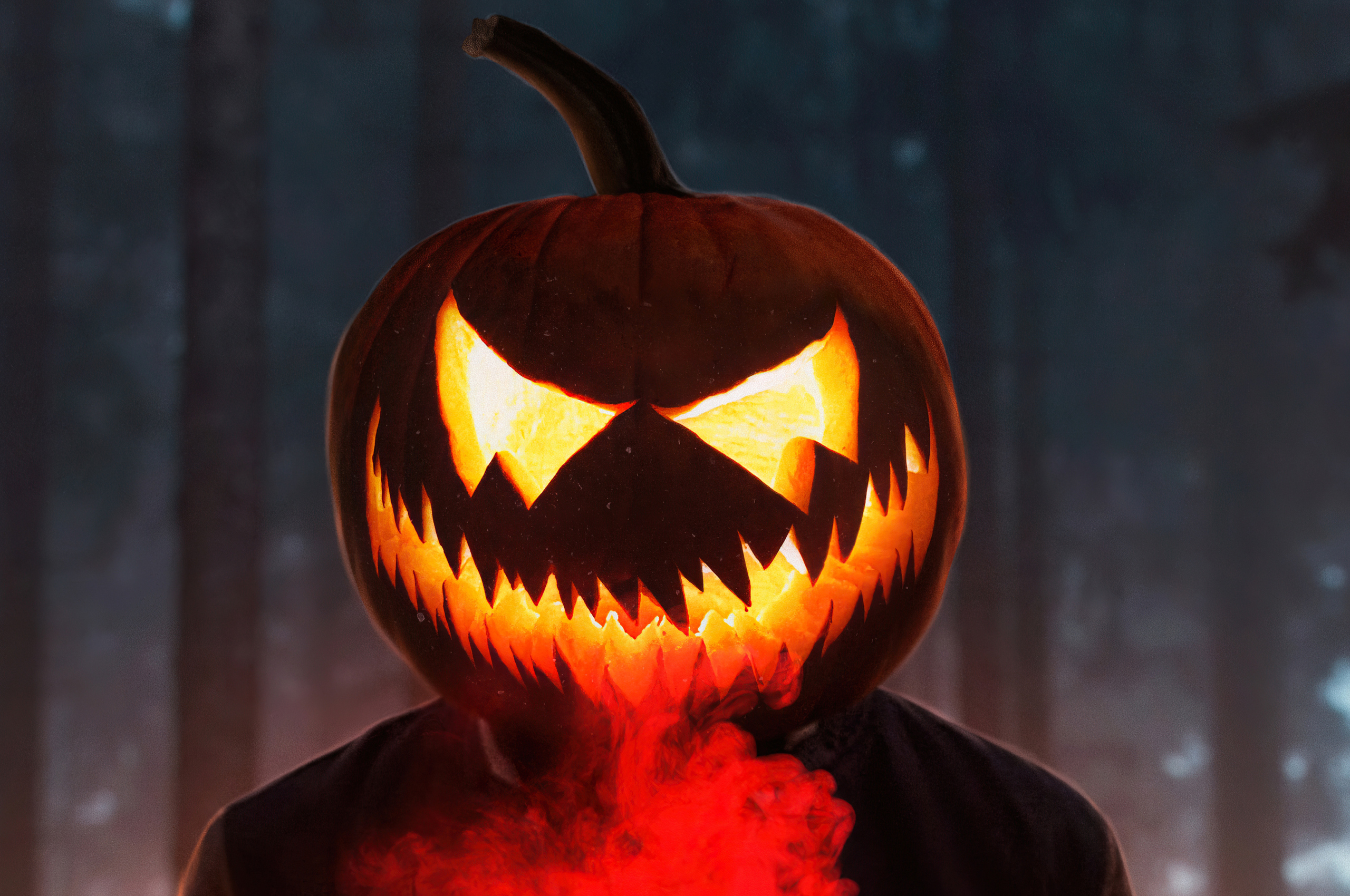 2560x1700 Halloween Glowing Mask Boy 4k Chromebook Pixel HD 4k Wallpaper, Image, Background, Photo and Picture, Desktop