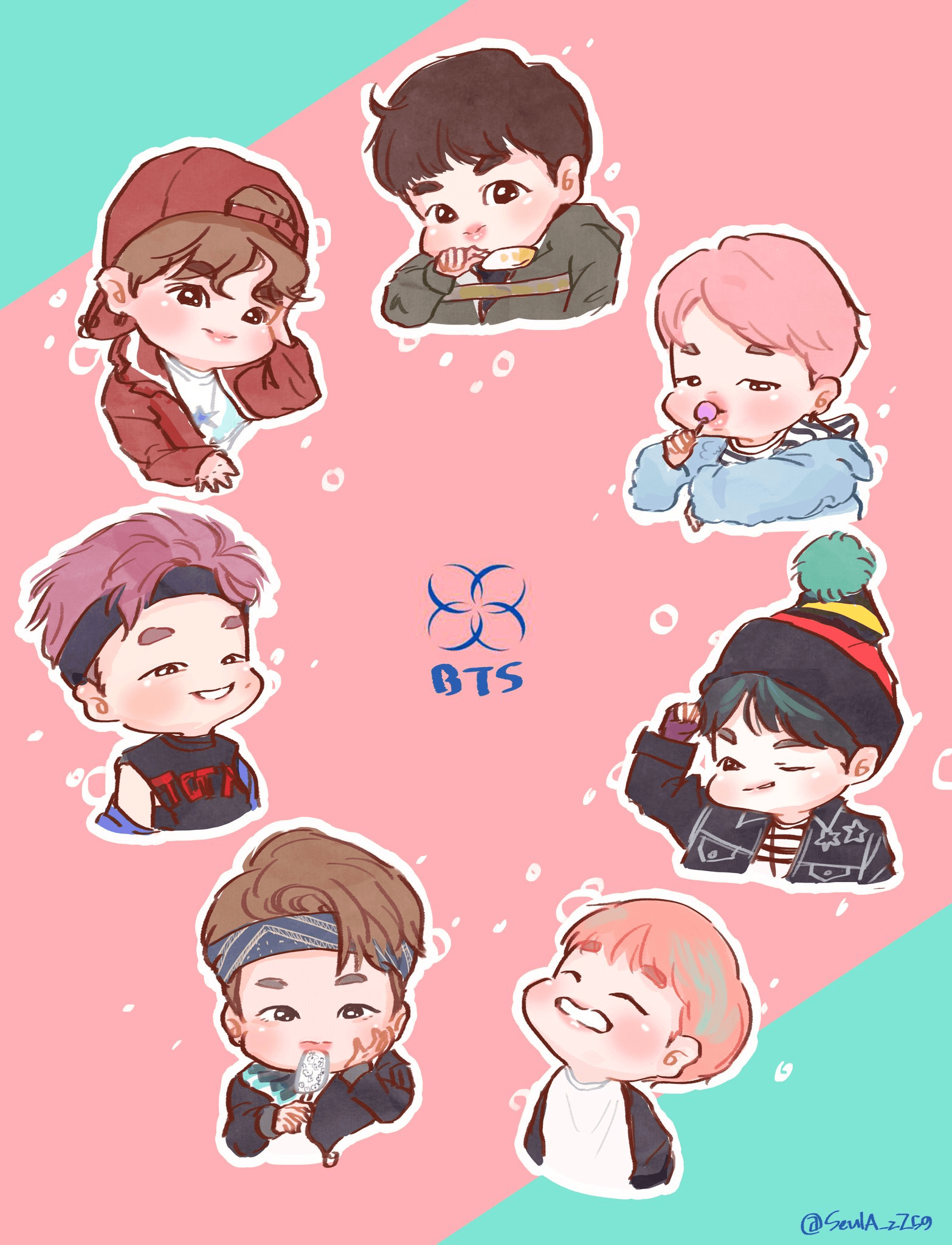 1570x2050 BTS Chibi Wallpaper, Phone