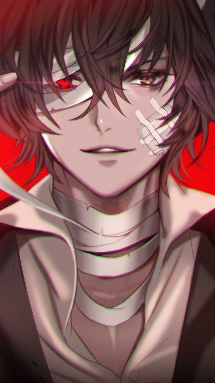 750x1340 Download  Dazai Osamu, Bungou Stray Dogs, Red Eye, Phone