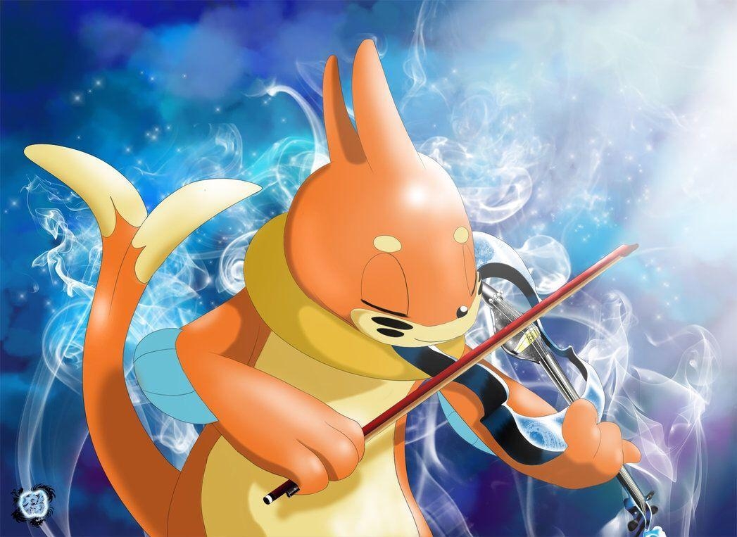 1050x770 Buizel playing the violin. Pokemon. Pokémon, Desktop