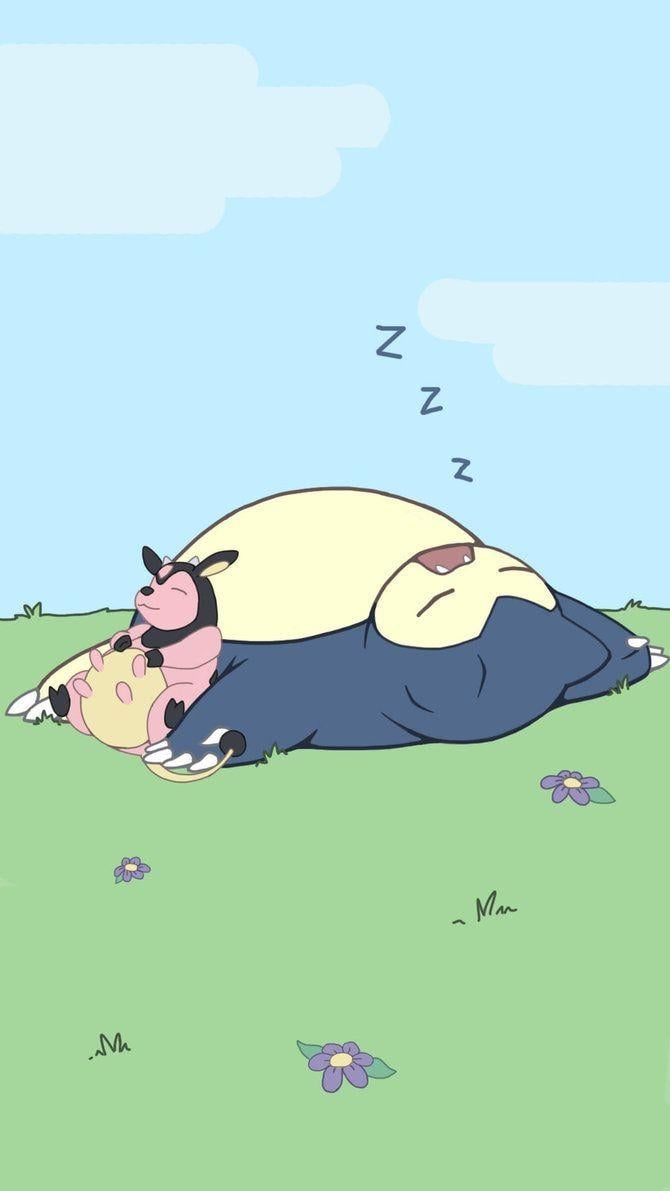 670x1200 Snorlax and Miltank Nap Time Wallpaper, Phone