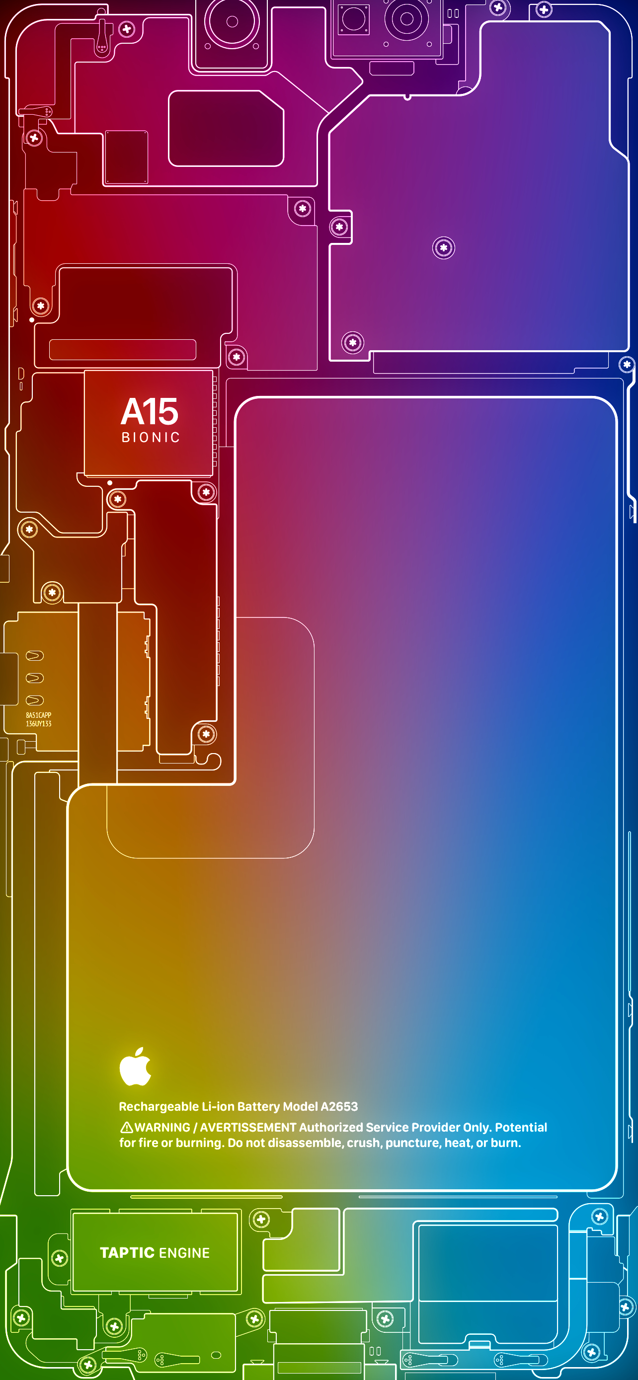 1290x2780 Rainbow iPhone 13 Pro Schema Wallpaper Download, Phone