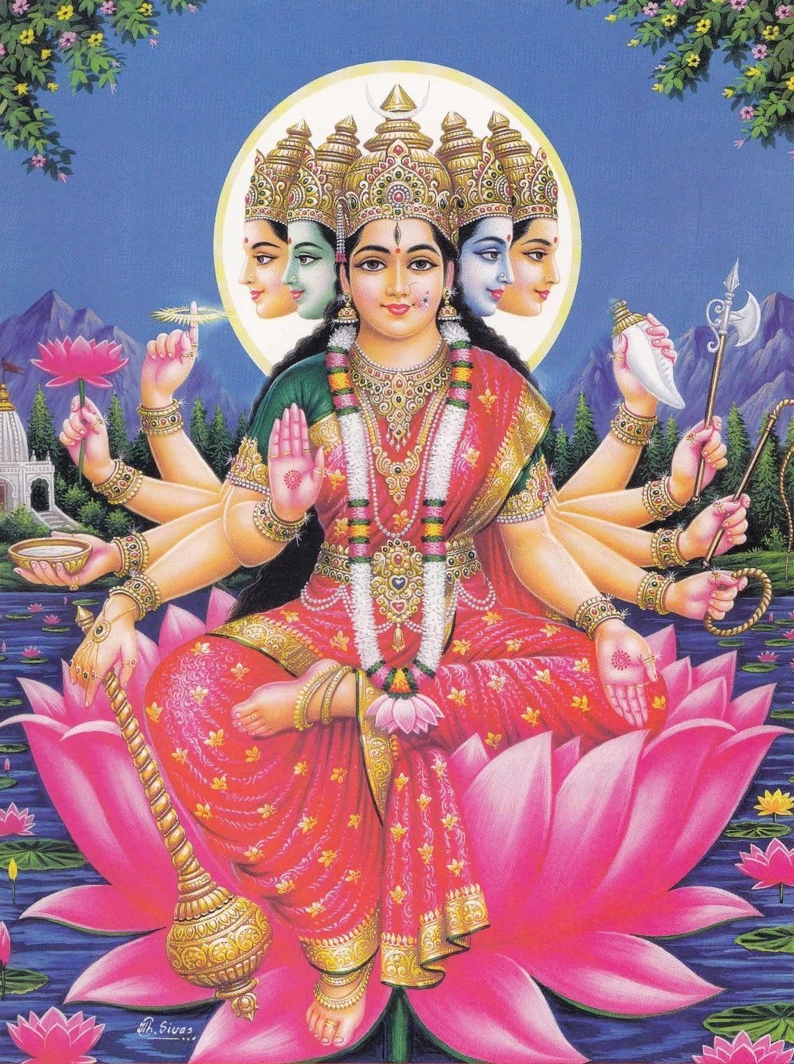 1140x1530 Download Goddess Gayatri HD Wallpaper, HD Background Download, Phone