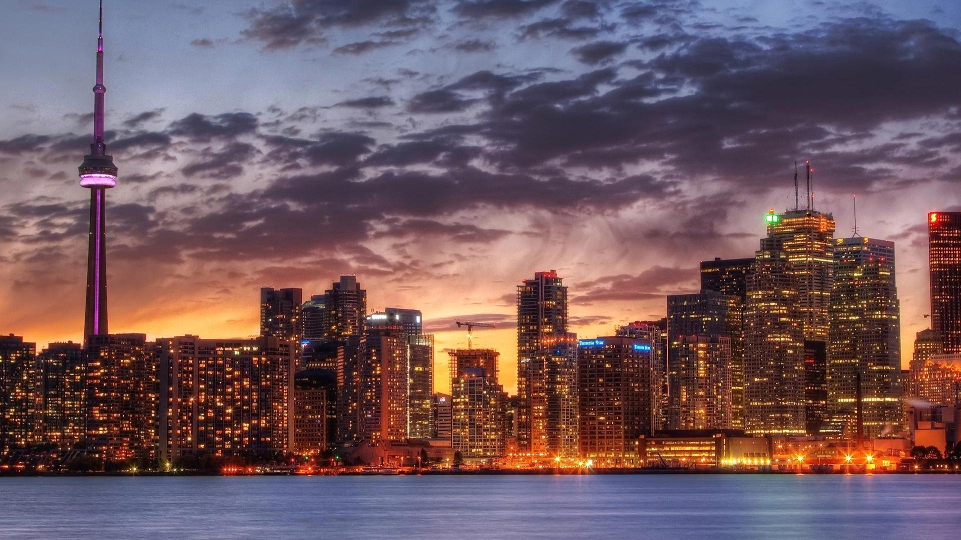 1920x1080 Wonderful Toronto Cityscape At Sunset wallpaper free, Desktop