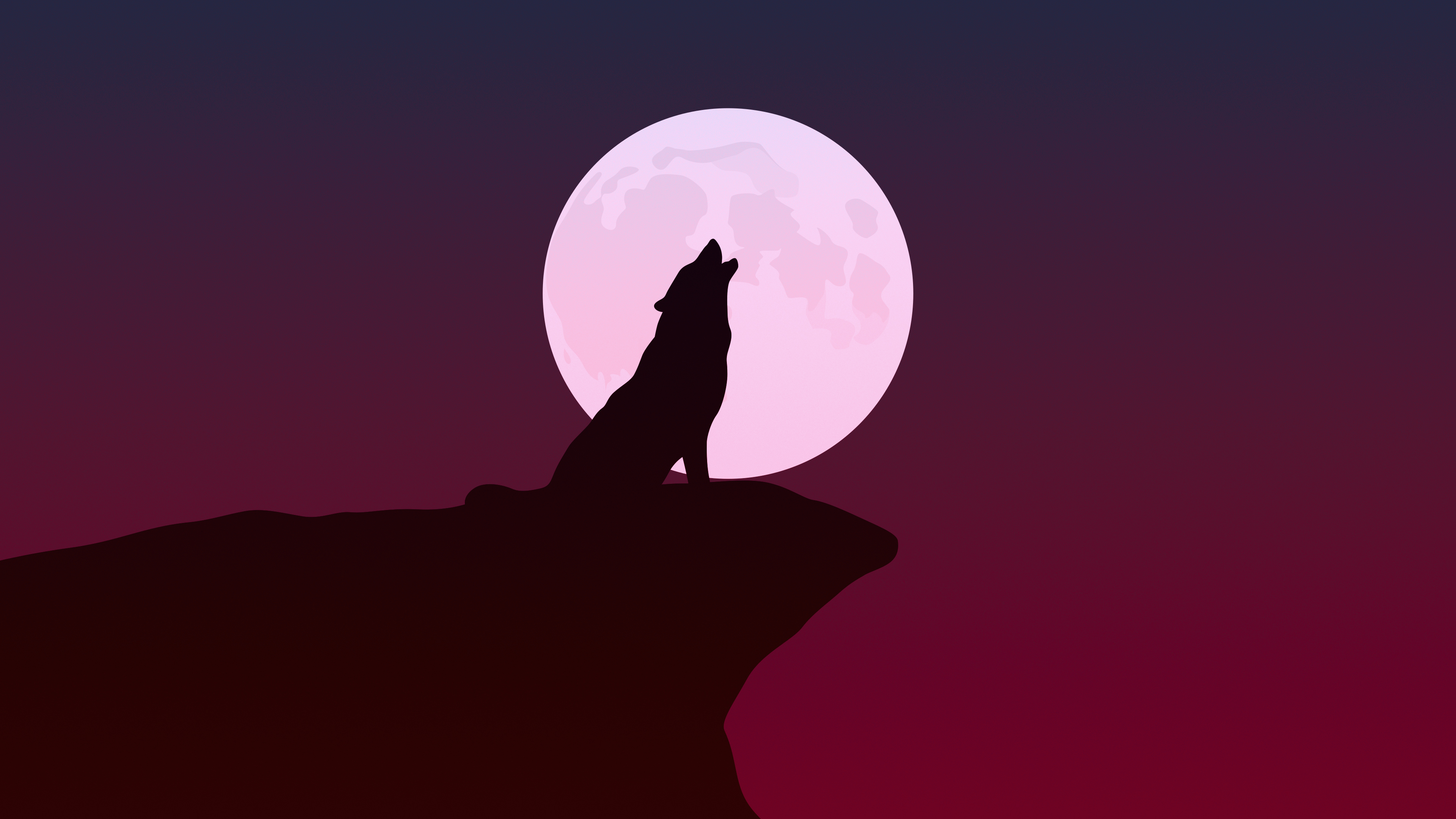 3840x2160 Howling Wolf Minimalist 4k, HD Artist, 4k Wallpaper, Image, Desktop