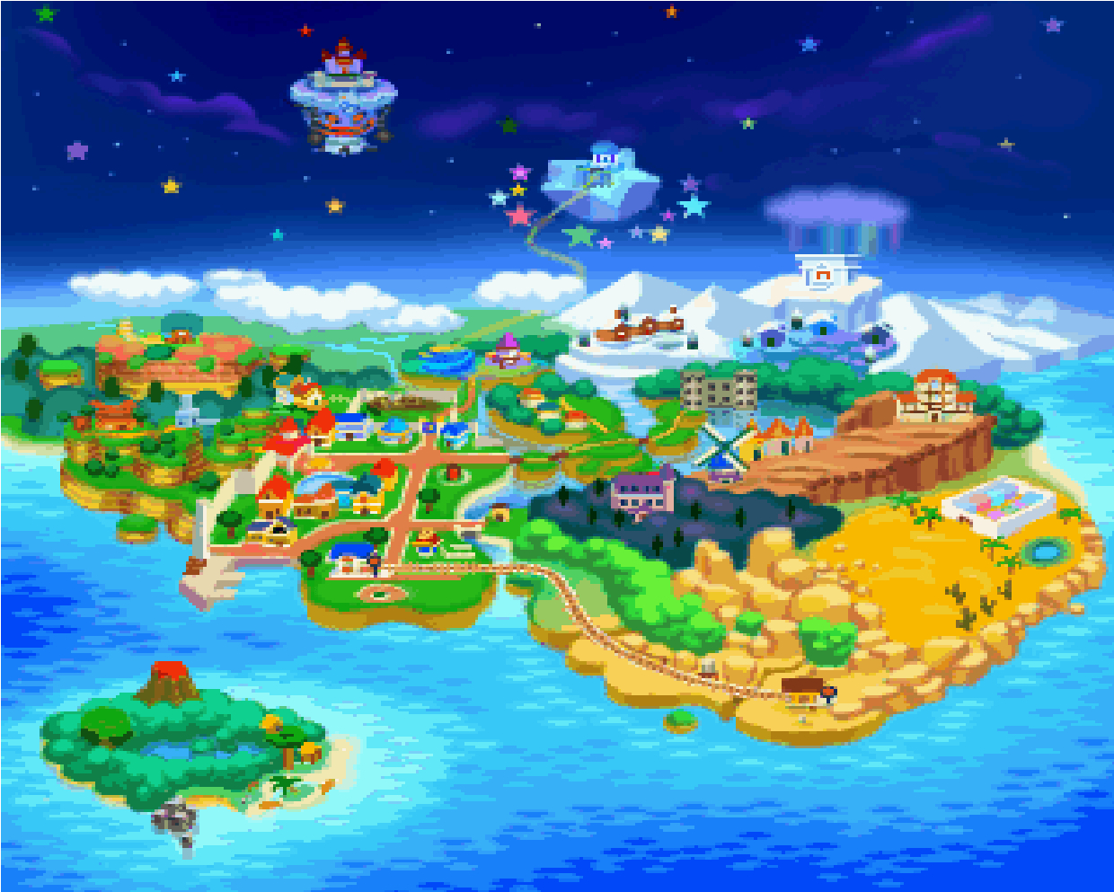 1240x1000 paper mario ingame map wallpaper, Desktop