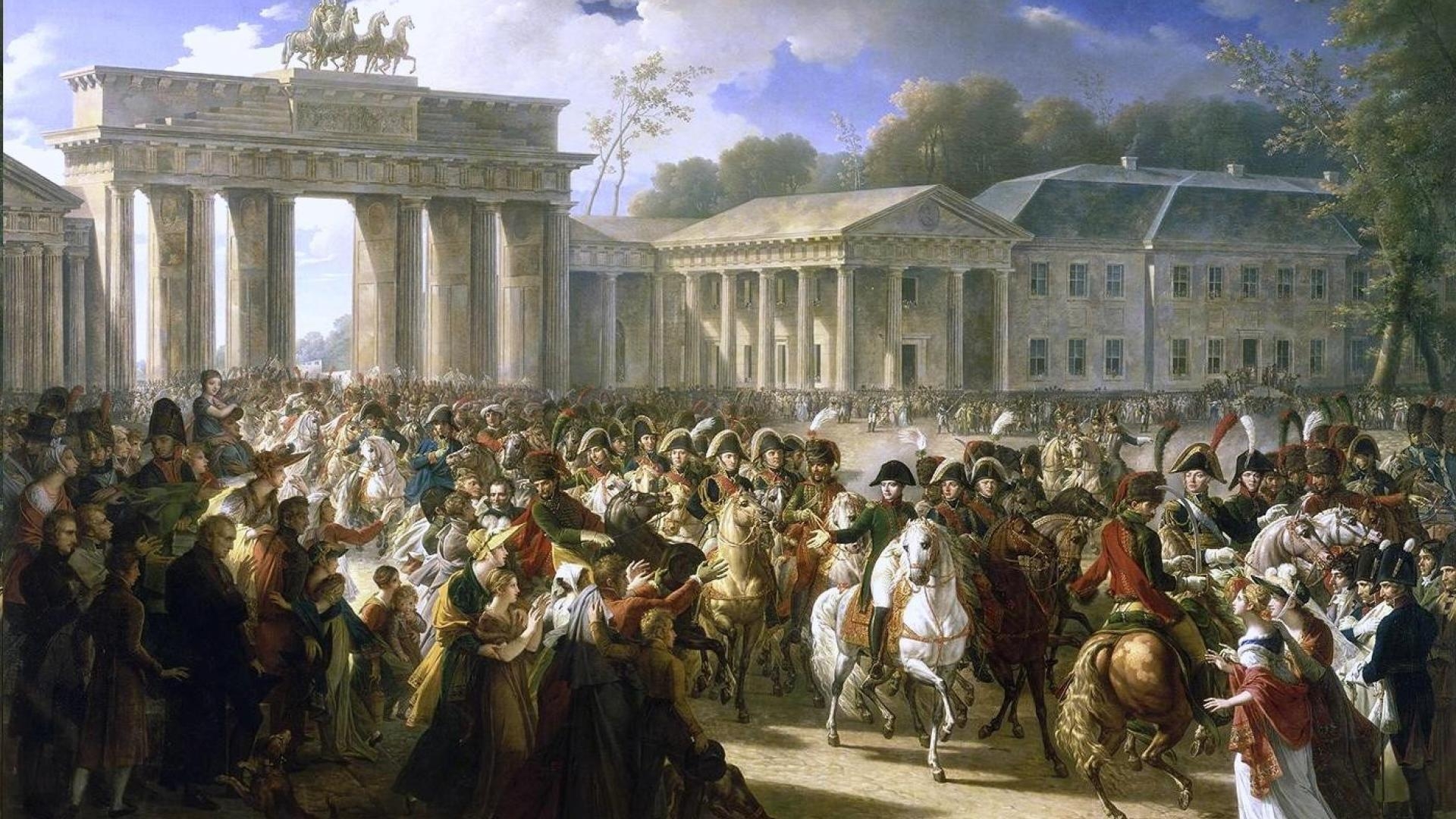 1920x1080 Berlin artwork classic art brandenburg gate napoleon wallpaper, Desktop