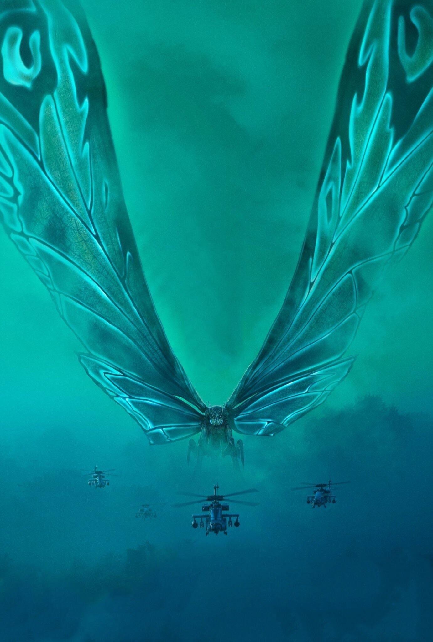 1390x2050 Official Mothra 2019 Poster Textless. Godzilla. Godzilla, Phone